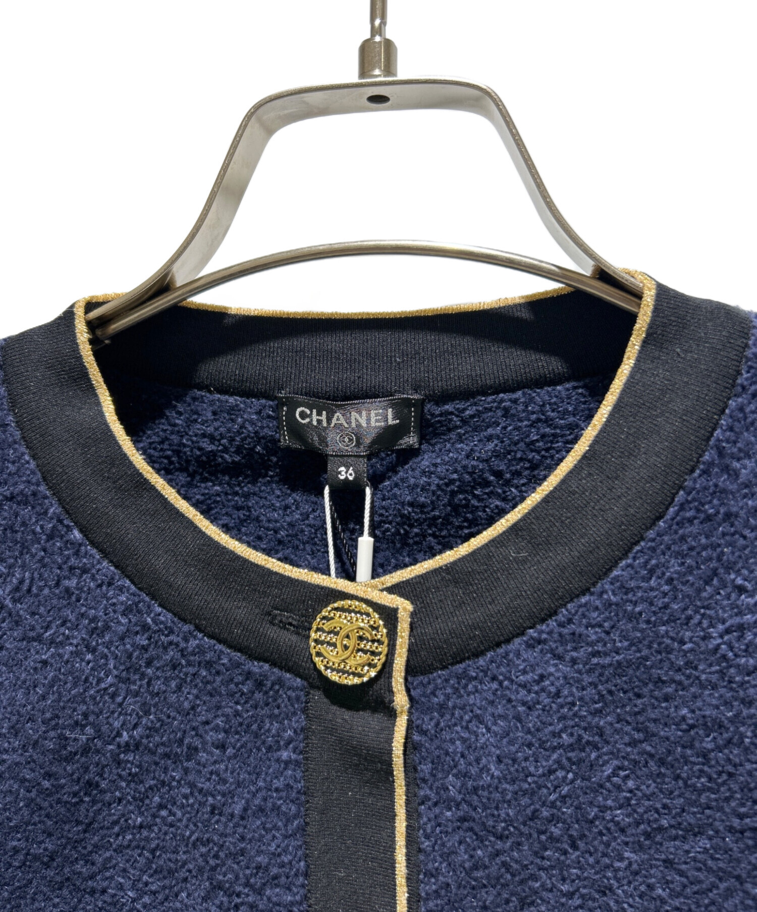 中古・古着通販】CHANEL (シャネル) Metal Coco Button Collarless