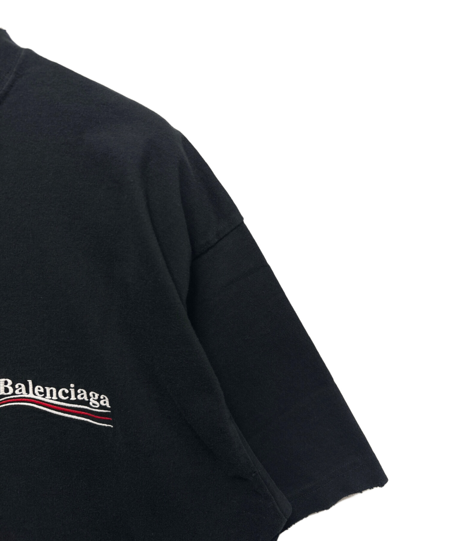 BALENCIAGA ブラック キャンペーンロゴ Tシャツ New balenciaga back medium fit t-shirt