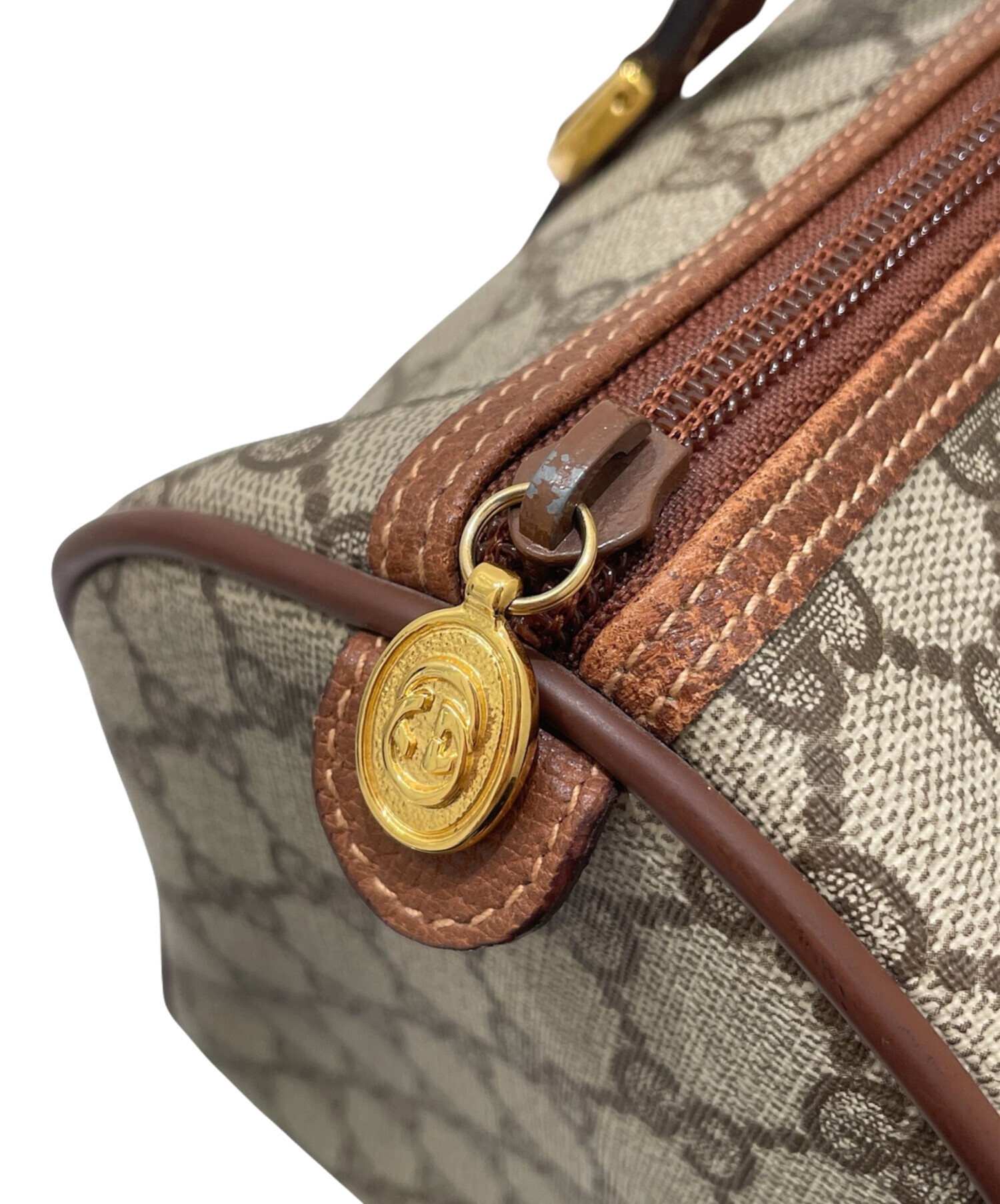 中古・古着通販】GUCCI (グッチ) GG ミニボストンバッグ ベージュ