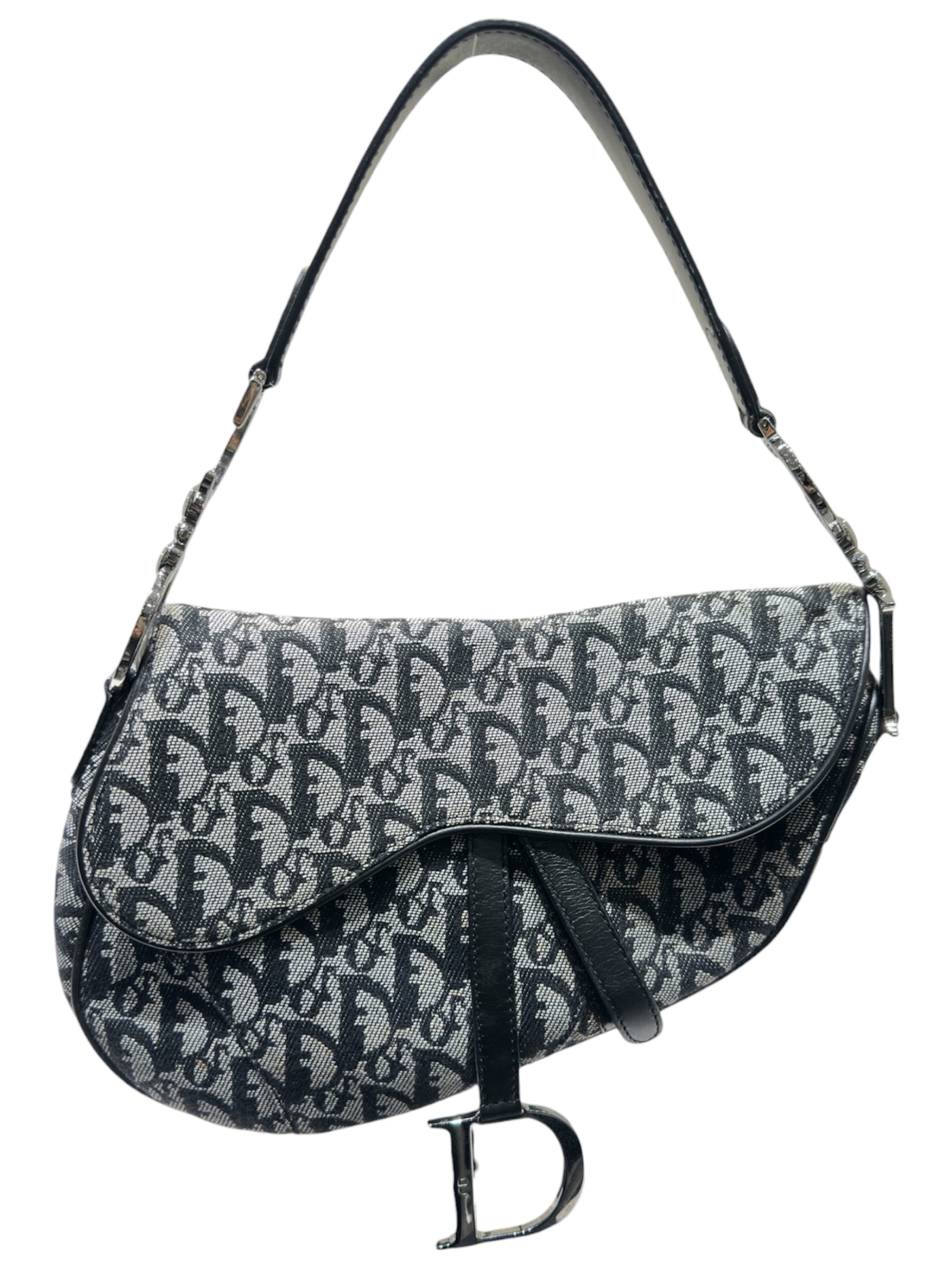 Christian Dior ヴィンテージ　サドルバッグ　グレー　ブラック 中古・古着通販】Christian Dior (クリスチャン ディオール) サドル