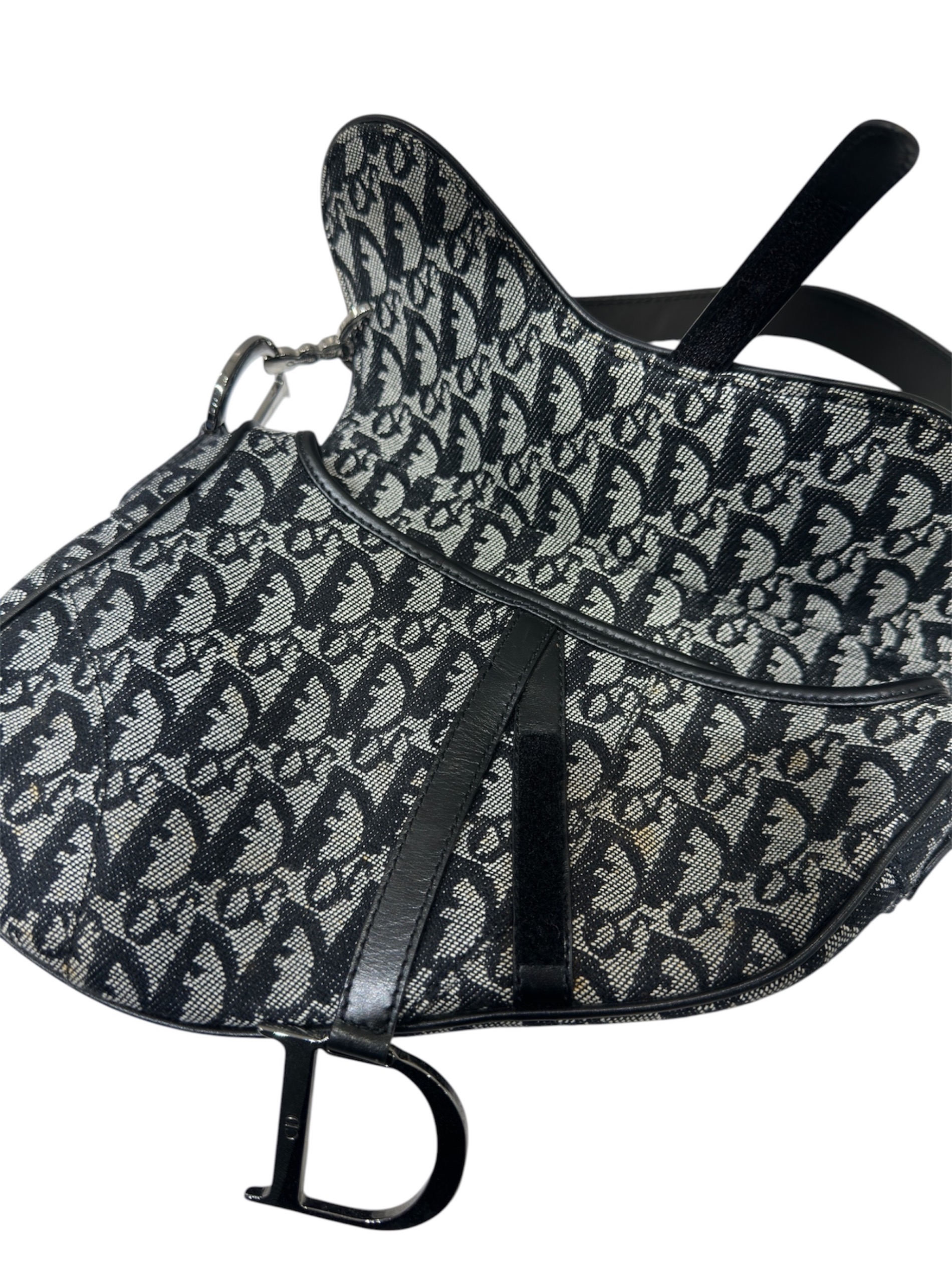 Christian Dior ヴィンテージ　サドルバッグ　グレー　ブラック 中古・古着通販】Christian Dior (クリスチャン ディオール) サドル