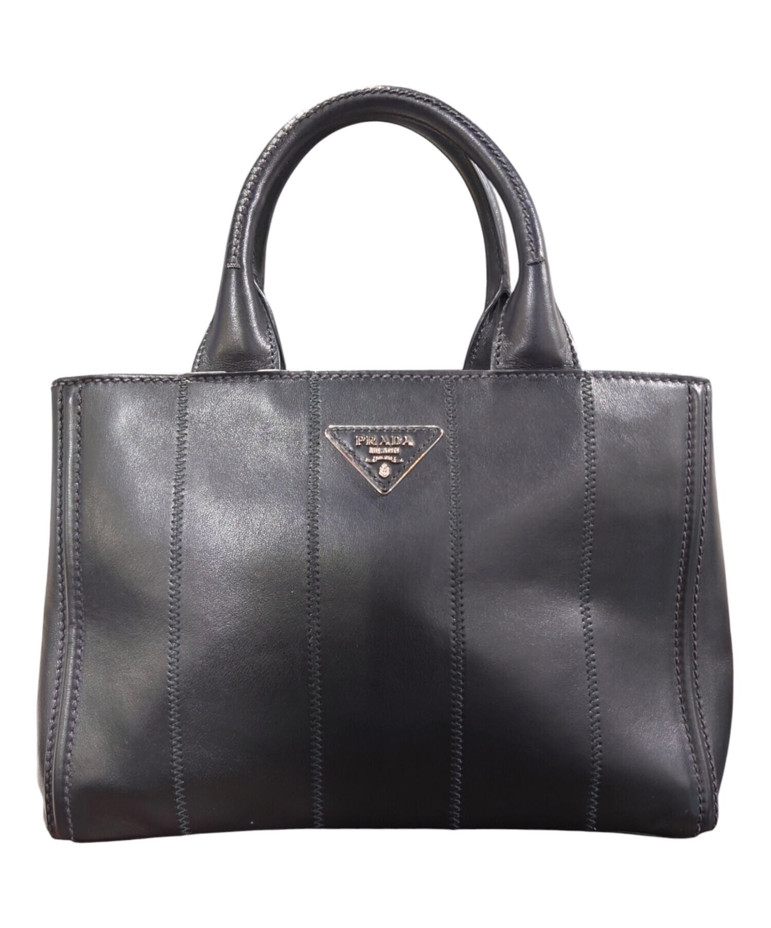 中古・古着通販】PRADA (プラダ) カナバレザートートバッグ ブラック