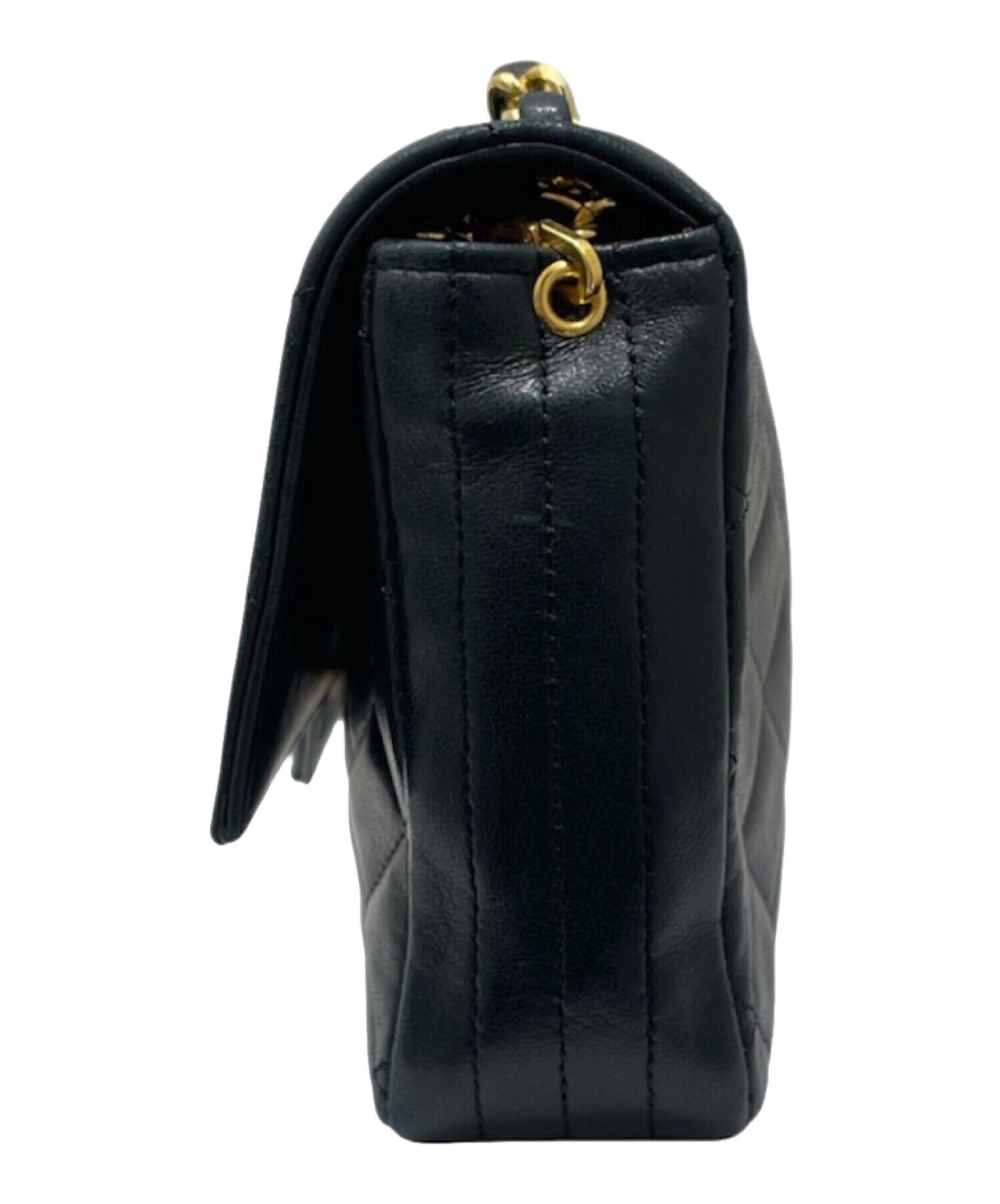 CHANEL ブラックレザー ショルダーバッグ 中古・古着通販】CHANEL (シャネル) デカココマトラッセ21 チェーン