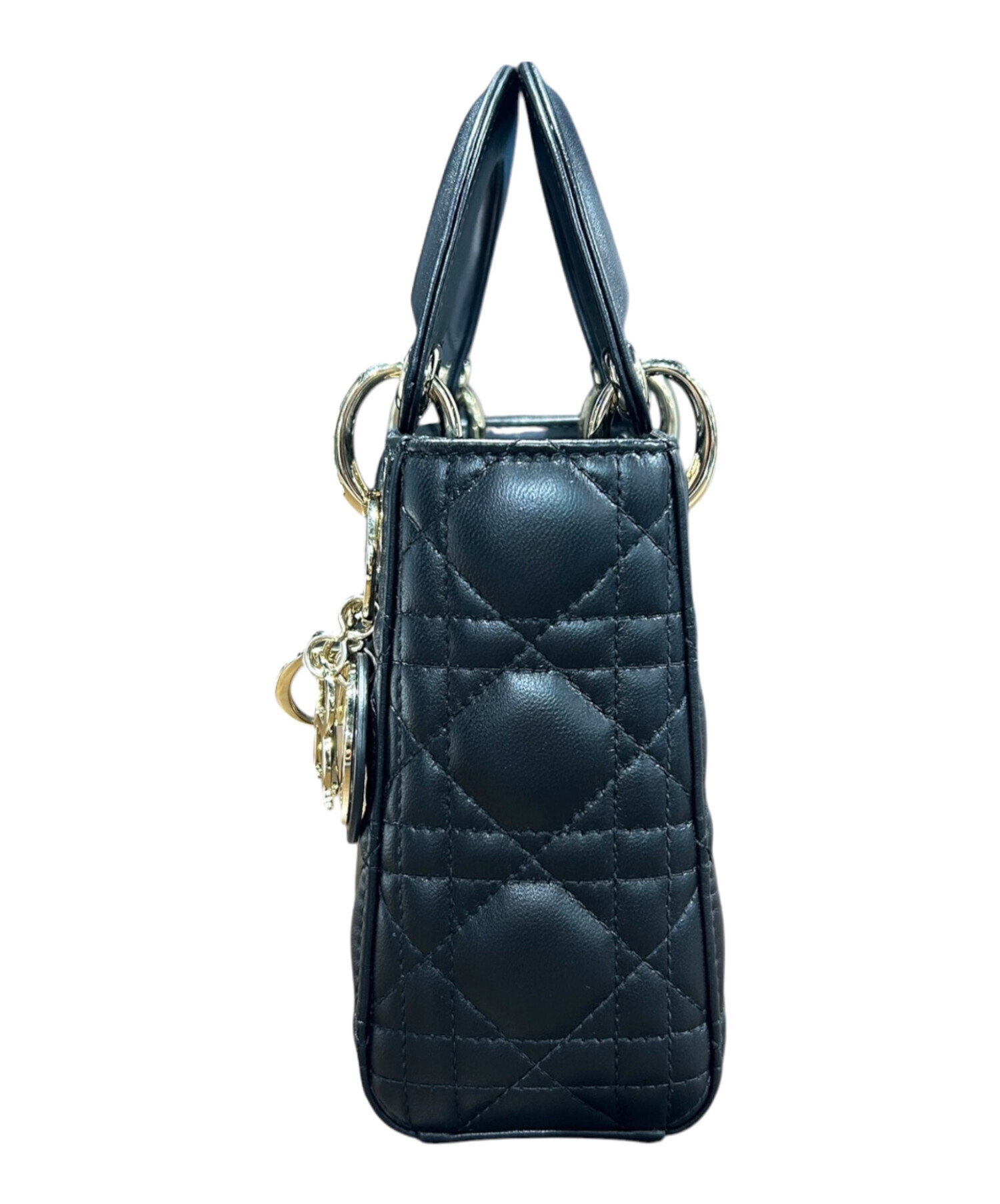 CHRISTIAN DIOR クリスチャンディオール レディディオール ショルダーバッグ ブルー ラムスキン 2way ゴールド金具 美品 中古 010845 中古・古着通販】Christian Dior (クリスチャン ディオール) レディ