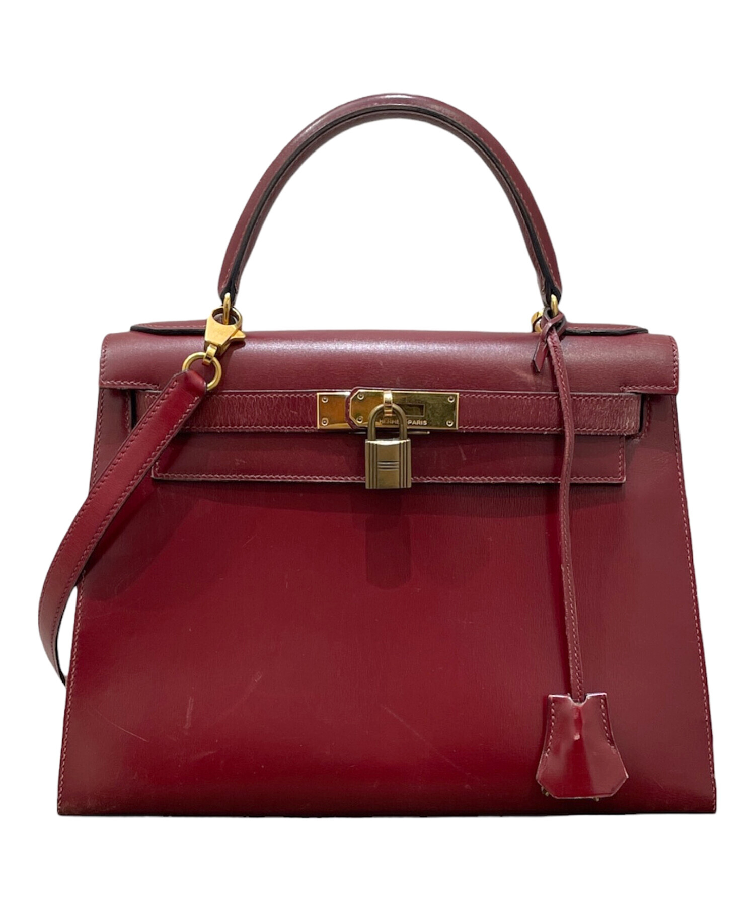 【中古美品】エルメス　ベルリンヌ28　ルージュアッシュ【個人出品】 中古・古着通販】HERMES (エルメス) ケリー28 外縫い/ボックスカーフ