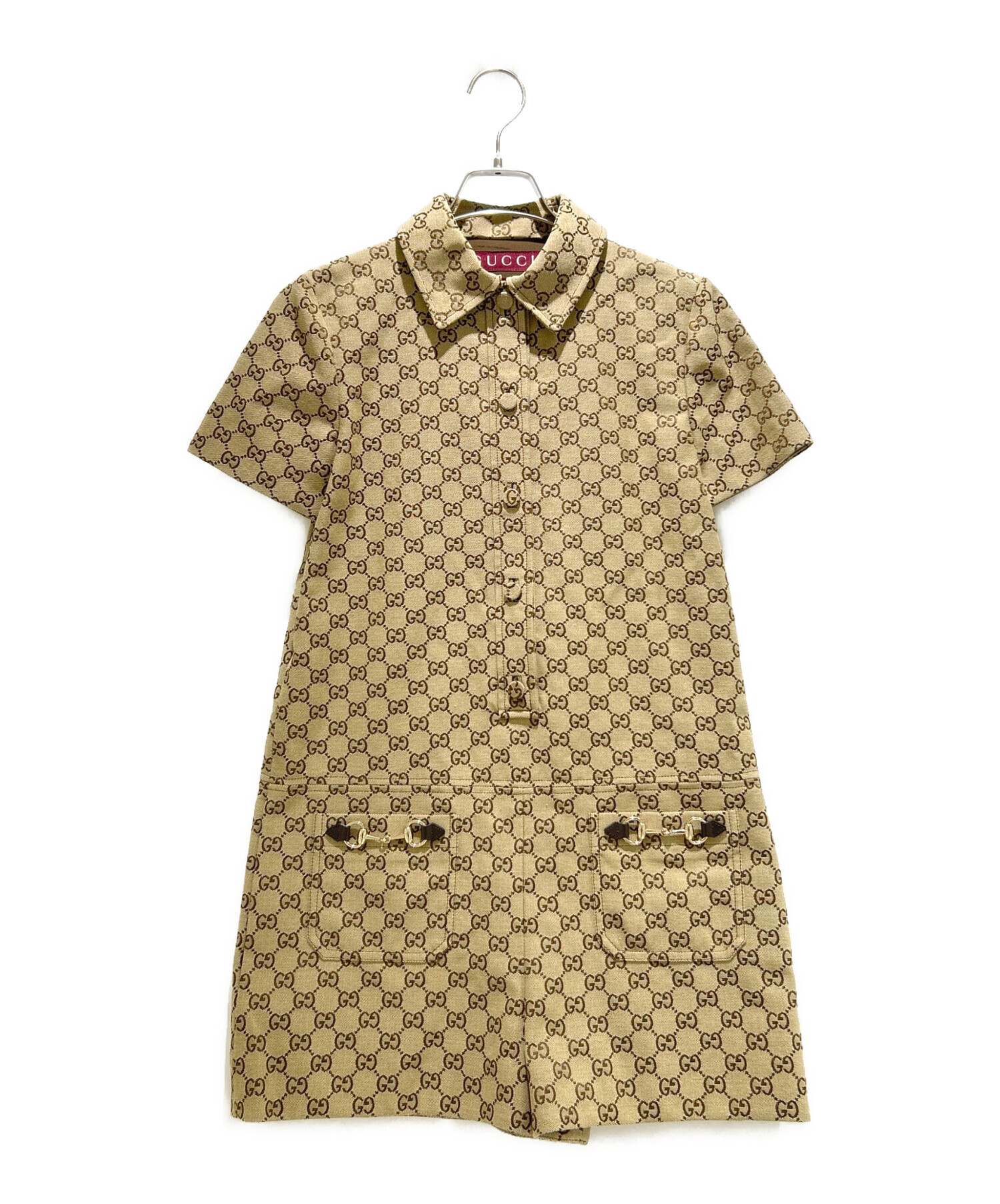 中古・古着通販】GUCCI (グッチ) GGスープリーム キャンバスサロペット