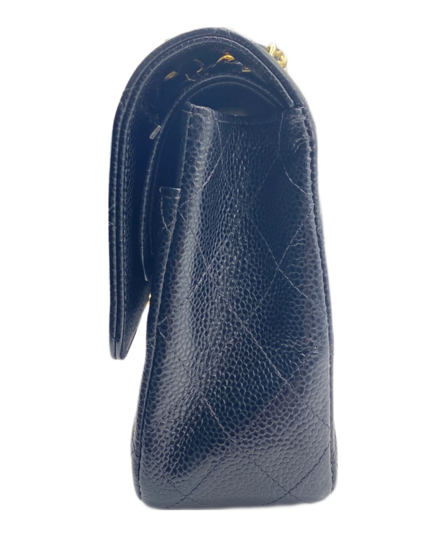 CHANEL シャネル ショルダーバッグ - 青 【古着】【中古】 中古・古着通販】CHANEL (シャネル) Wフラップチェーンショルダー