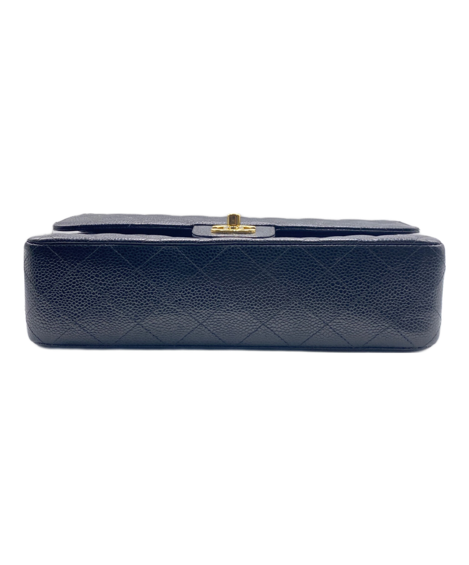 CHANEL シャネル ショルダーバッグ - 青 【古着】【中古】 中古・古着通販】CHANEL (シャネル) Wフラップチェーンショルダー