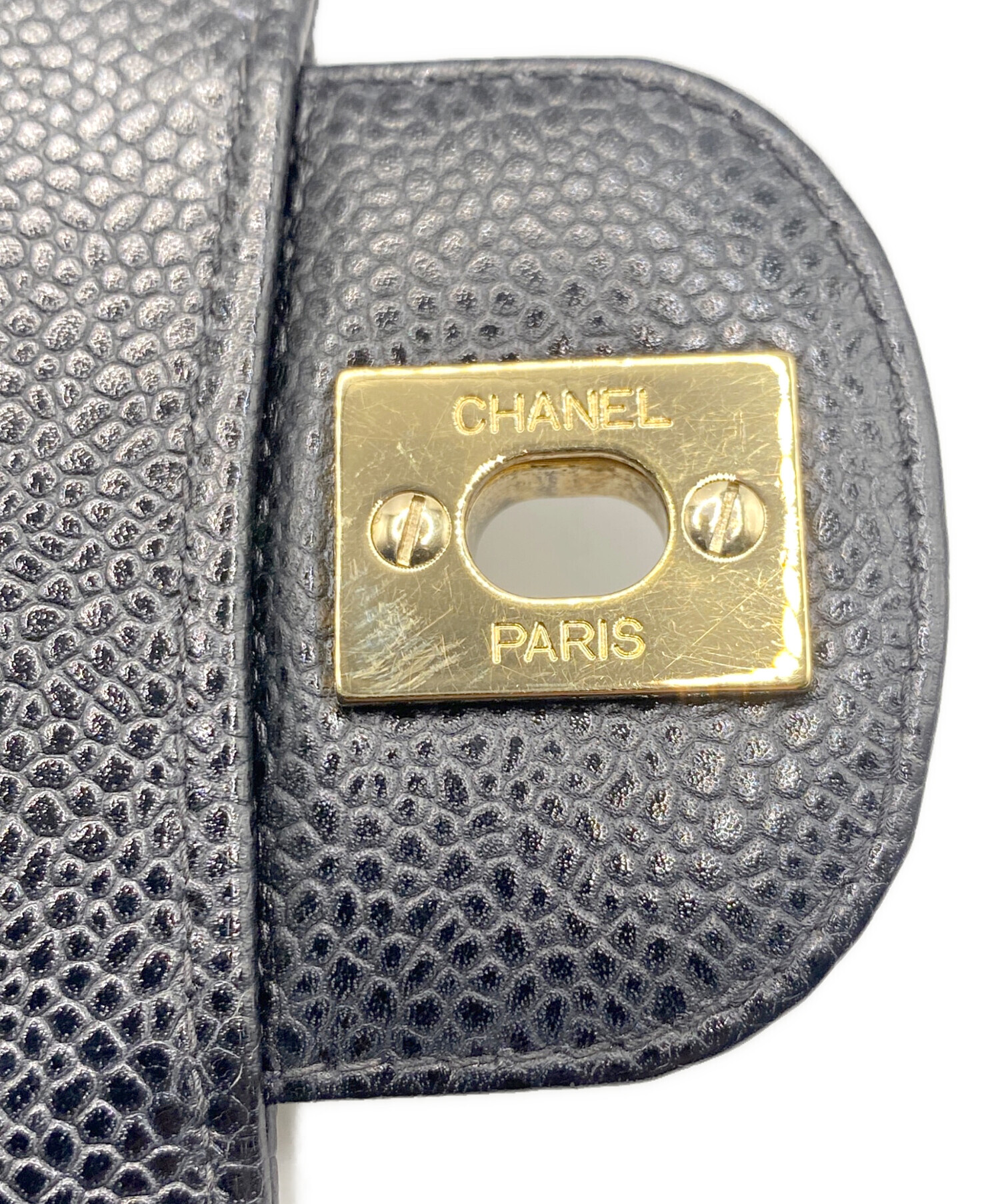 ★最終価格★SALE【6ca1263】シャネル ショルダーバッグ マトラッセ Wフラップ Wチェーン デニム ブラック シルバー金具【中古】レディース CHANEL（シャネル） CHANEL Wフラップ Wチェーンバッグ ガンメタリック