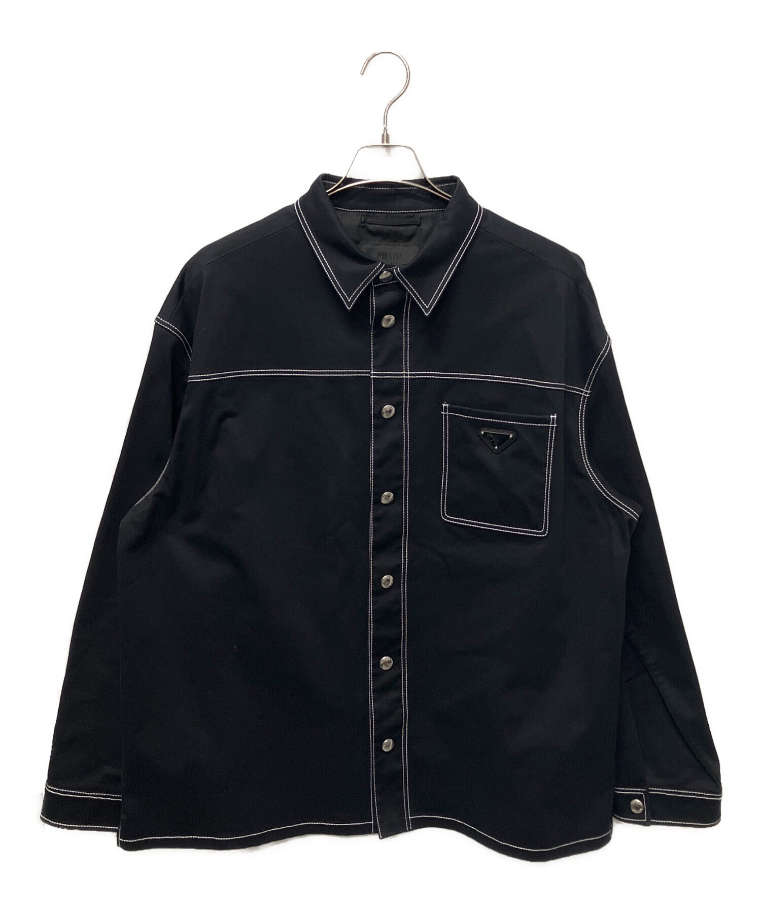 PRADA プラダ カジュアルシャツ S 黒 【古着】【中古】【送料無料】 PRADA - PRADA プラダ カジュアルシャツ XS 黒 【古着】【中古】【送料