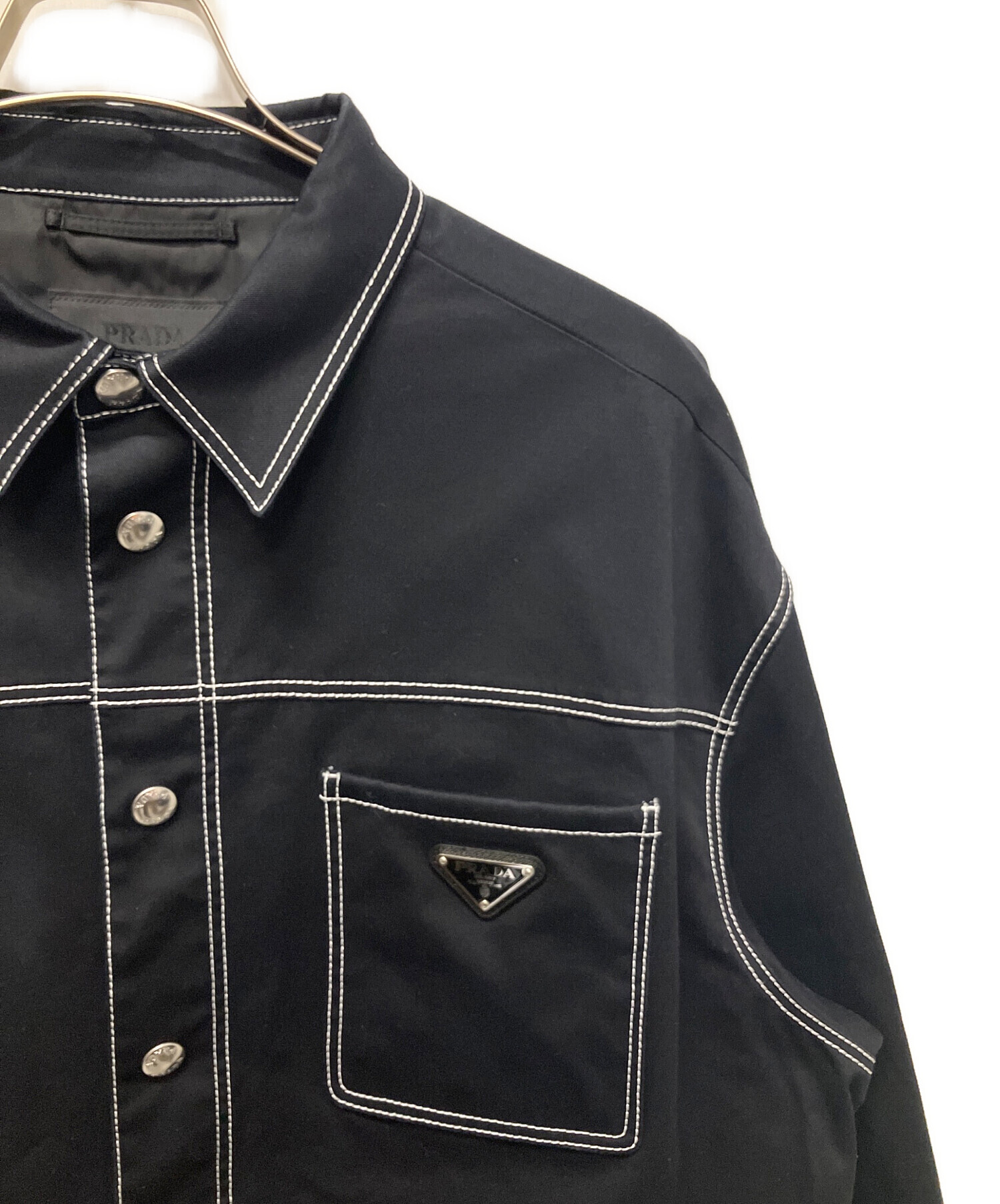 中古・古着通販】PRADA (プラダ) トライアングルロゴシャツジャケット