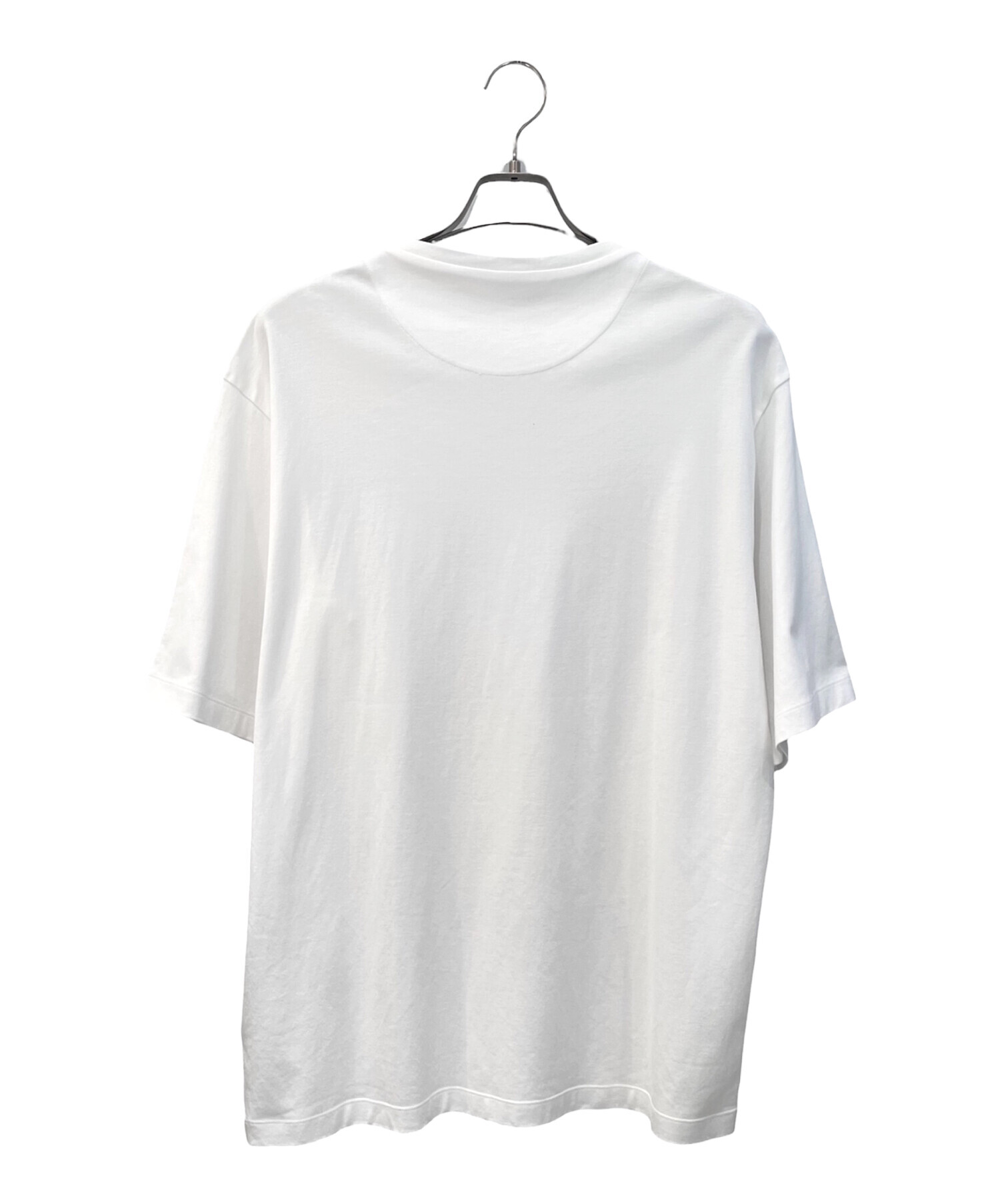 中古・古着通販】PRADA (プラダ) ロゴプレートTシャツ ホワイト サイズ