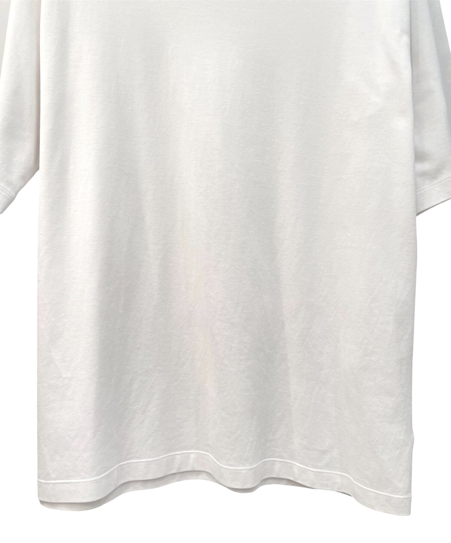 中古・古着通販】PRADA (プラダ) ロゴプレートTシャツ ホワイト サイズ