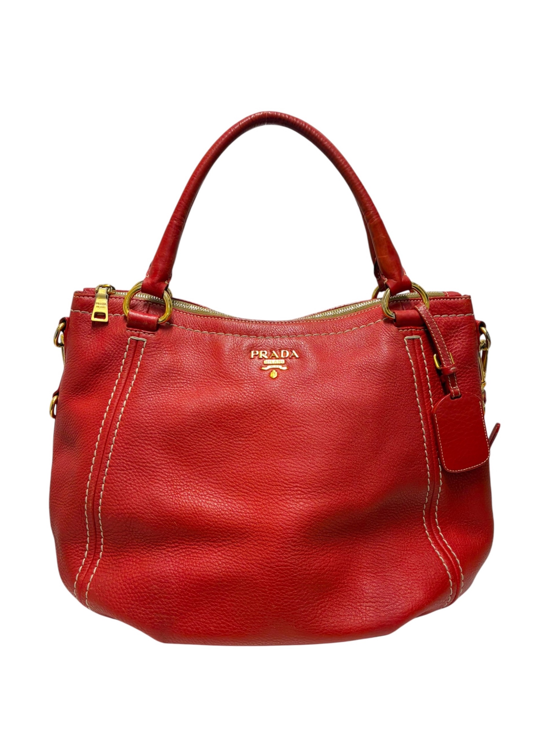 中古・古着通販】PRADA (プラダ) 2WAYショルダーバッグ レッド サイズ