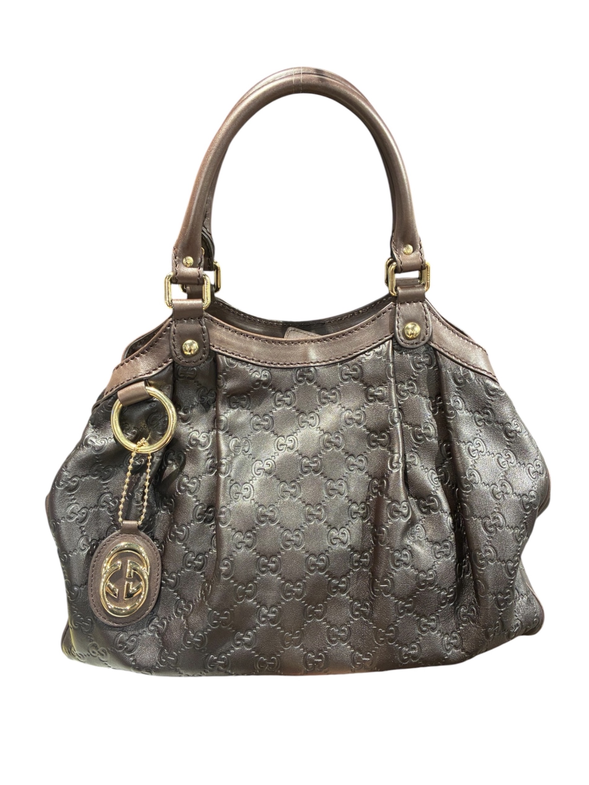中古・古着通販】GUCCI (グッチ) ハンドバッグ/211944 ブラウン サイズ