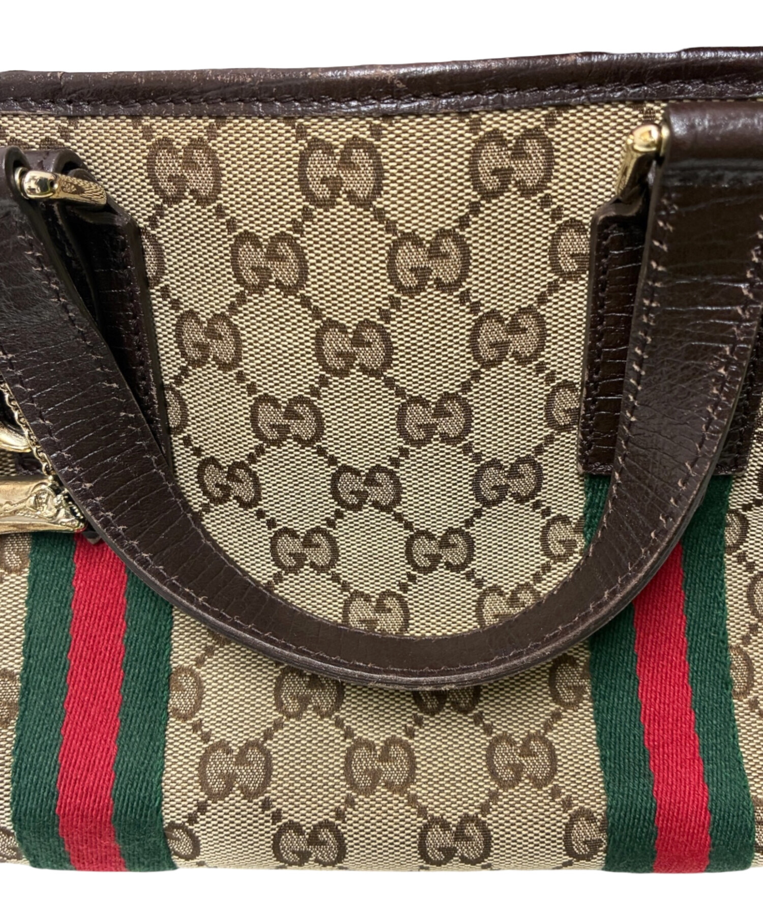 中古・古着通販】GUCCI (グッチ) ハンドバッグ ベージュ×ブラウン