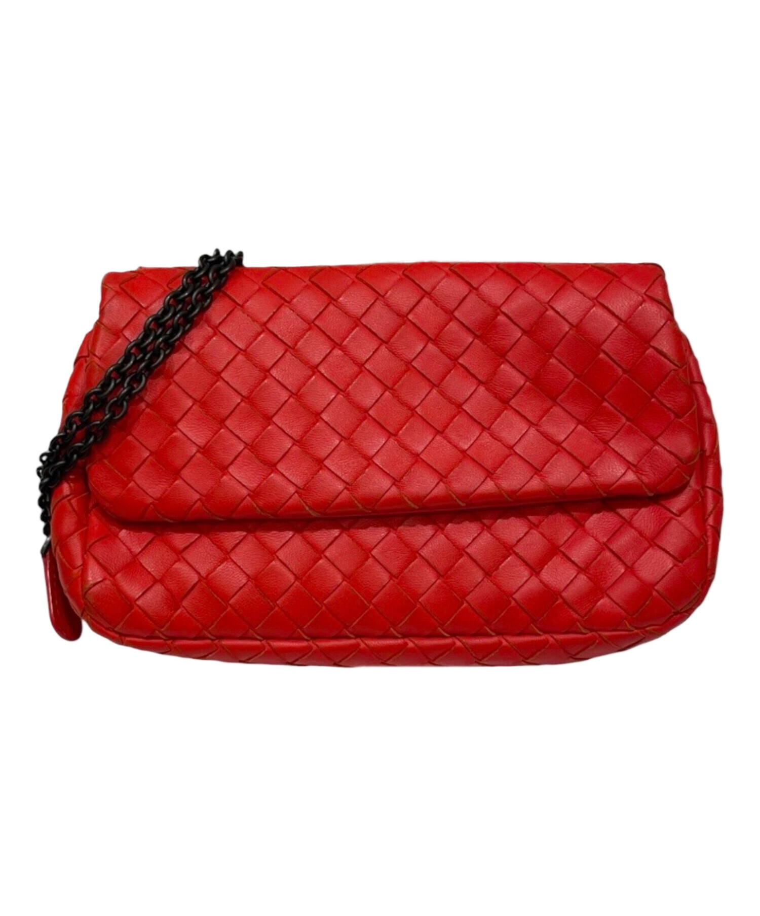 BOTTEGA VENETA ボッテガベネタ　イントレチャートハンドバッグ赤中古 中古・古着通販】BOTTEGA VENETA (ボッテガベネタ) イントレチャート