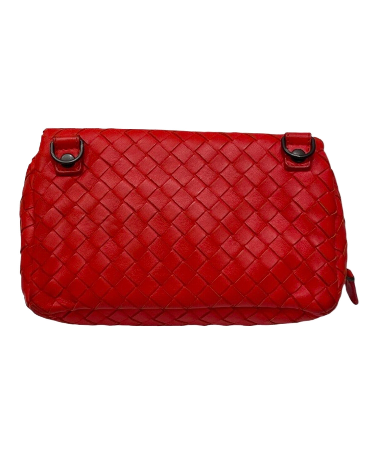 ボッテガヴェネタ ショルダーバッグ レッド 赤 イントレチャート 中古・古着通販】BOTTEGA VENETA (ボッテガベネタ) イントレチャート
