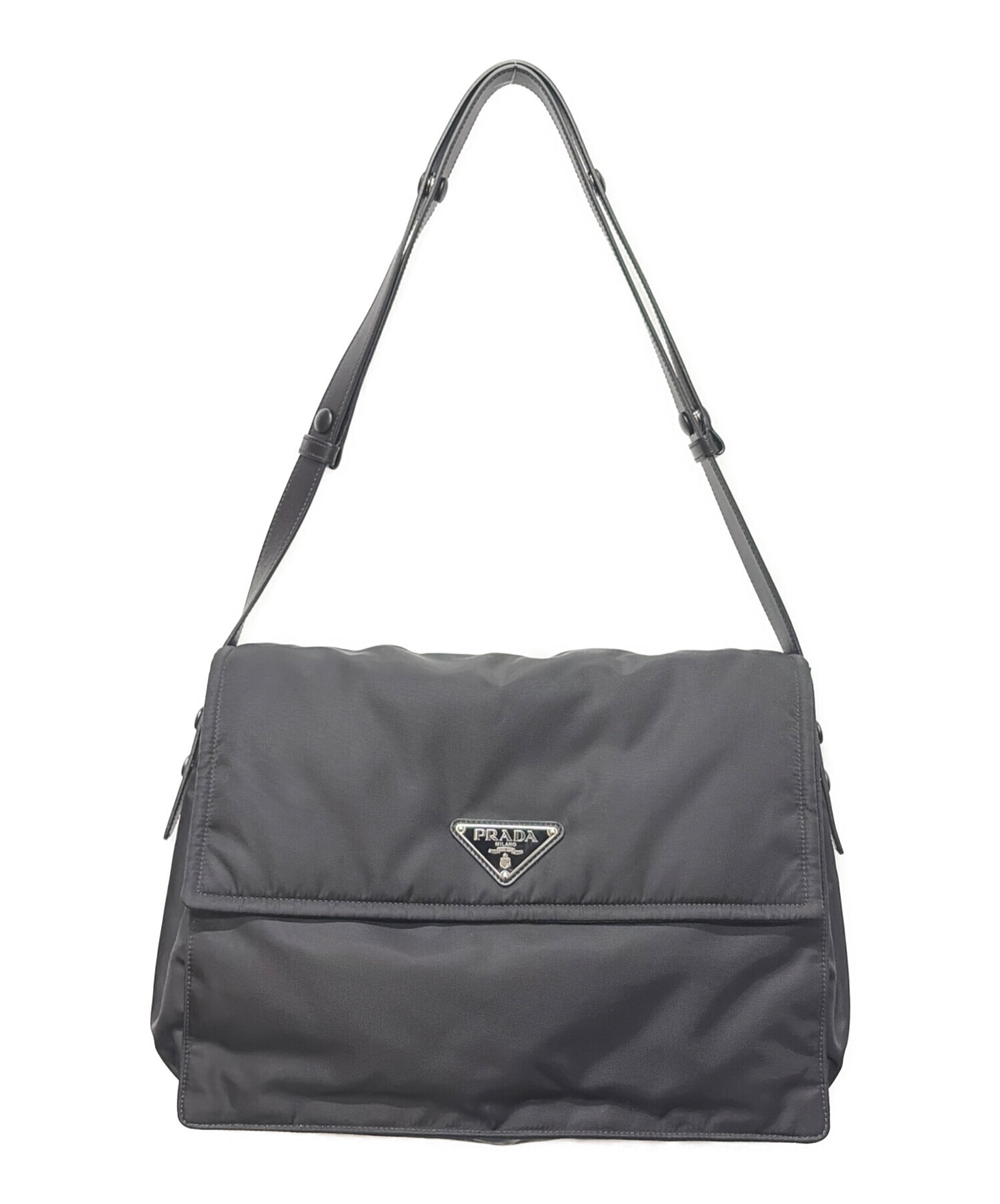 中古・古着通販】PRADA (プラダ) ナイロンショルダーバッグ ブラック