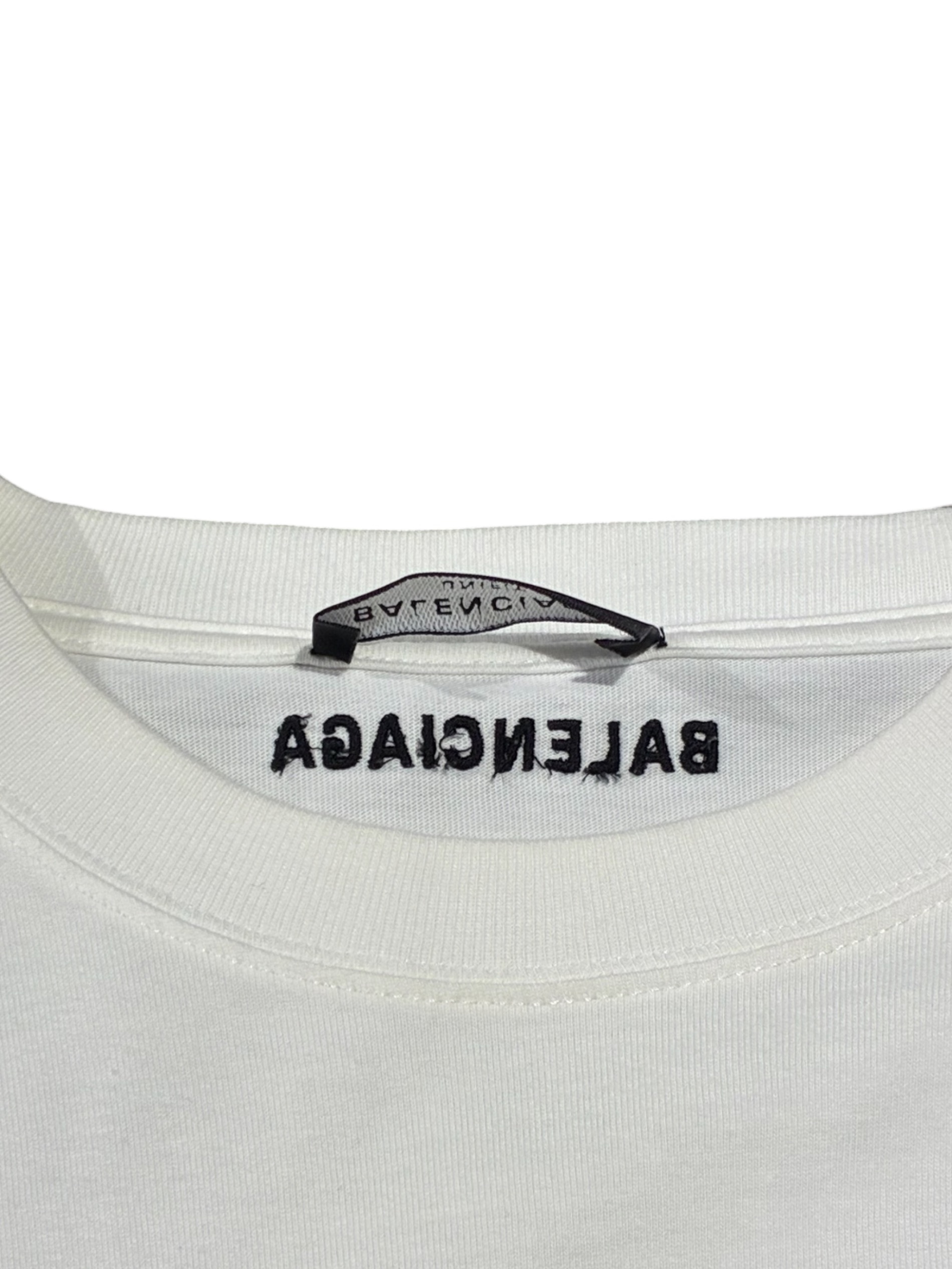 BALENCIAGA ホワイト Tシャツ Mサイズ バレンシアガ ロゴ 中古・古着通販】BALENCIAGA (バレンシアガ) BALENCIAGA/スマイルロゴT