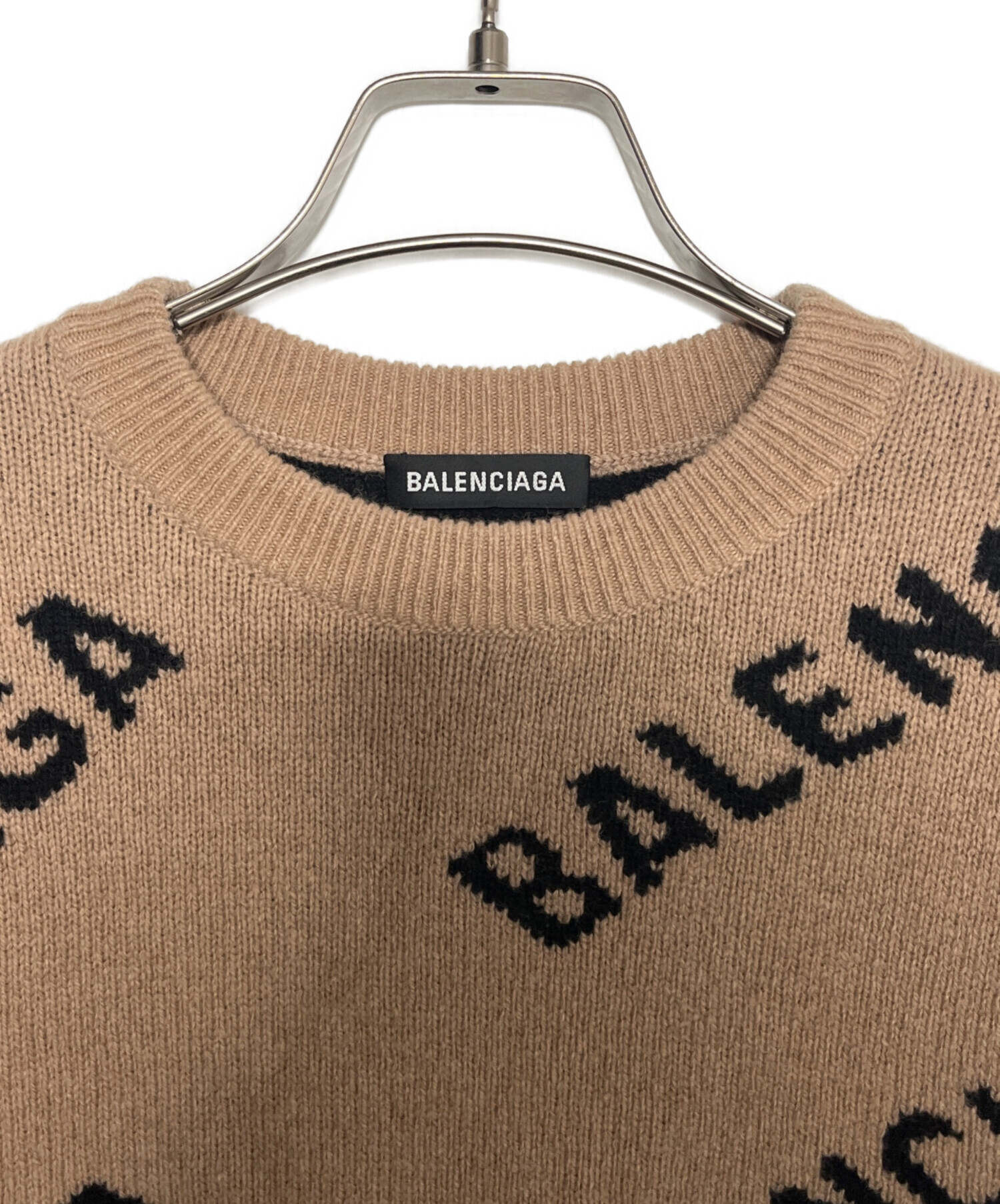 Balenciaga（バレンシアガ） フルロゴ ニットセーター S サイズ 中古・古着通販】BALENCIAGA (バレンシアガ) オールオーバーロゴ