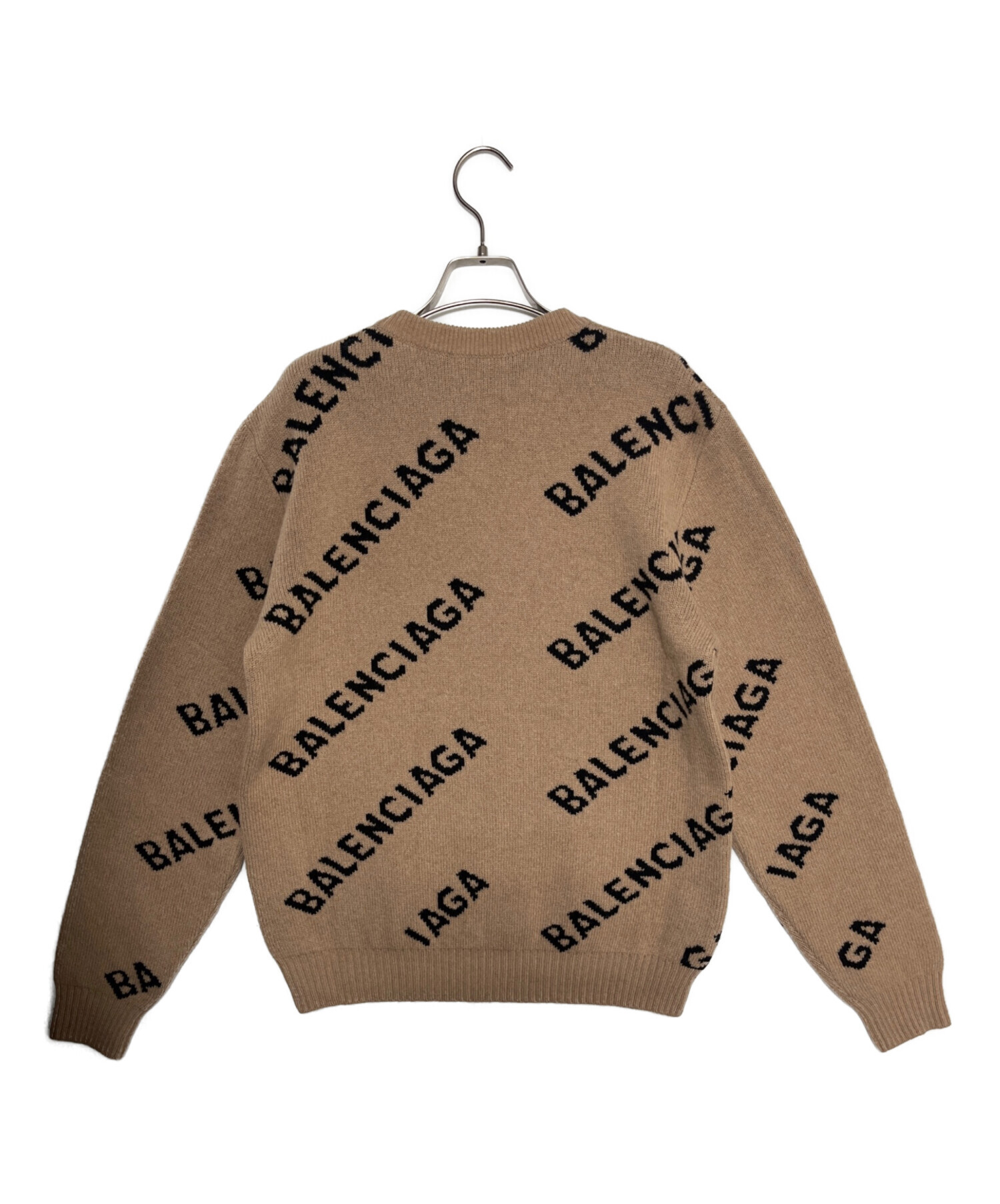 BALENCIAGA ウール オールオーバー コート ロゴ 中古・古着通販】BALENCIAGA (バレンシアガ) オールオーバーロゴ
