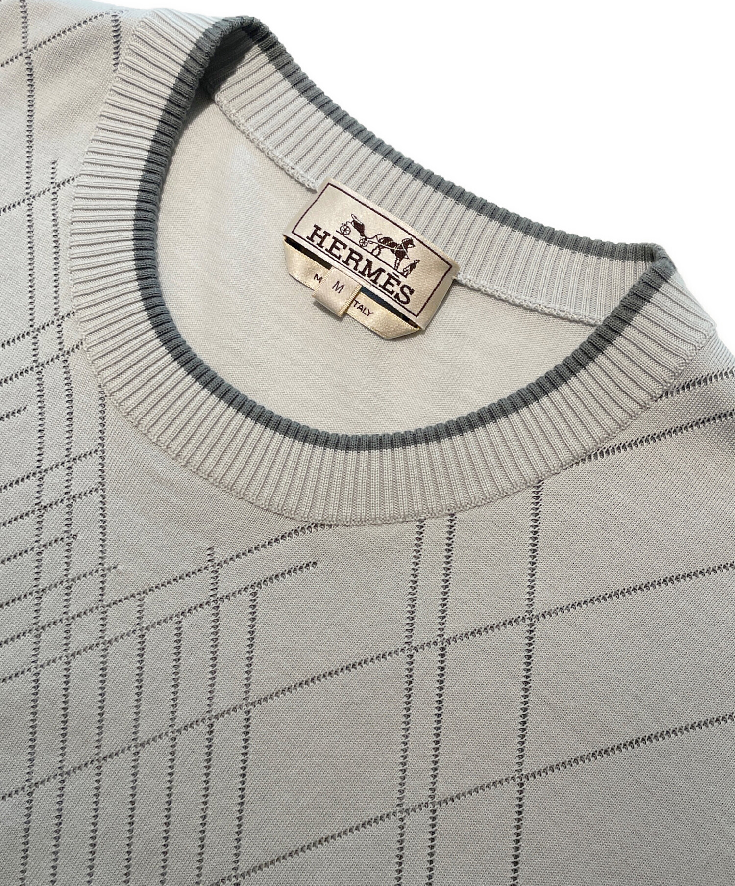 中古・古着通販】HERMES (エルメス) Crewneck Cotton Knit Sweater