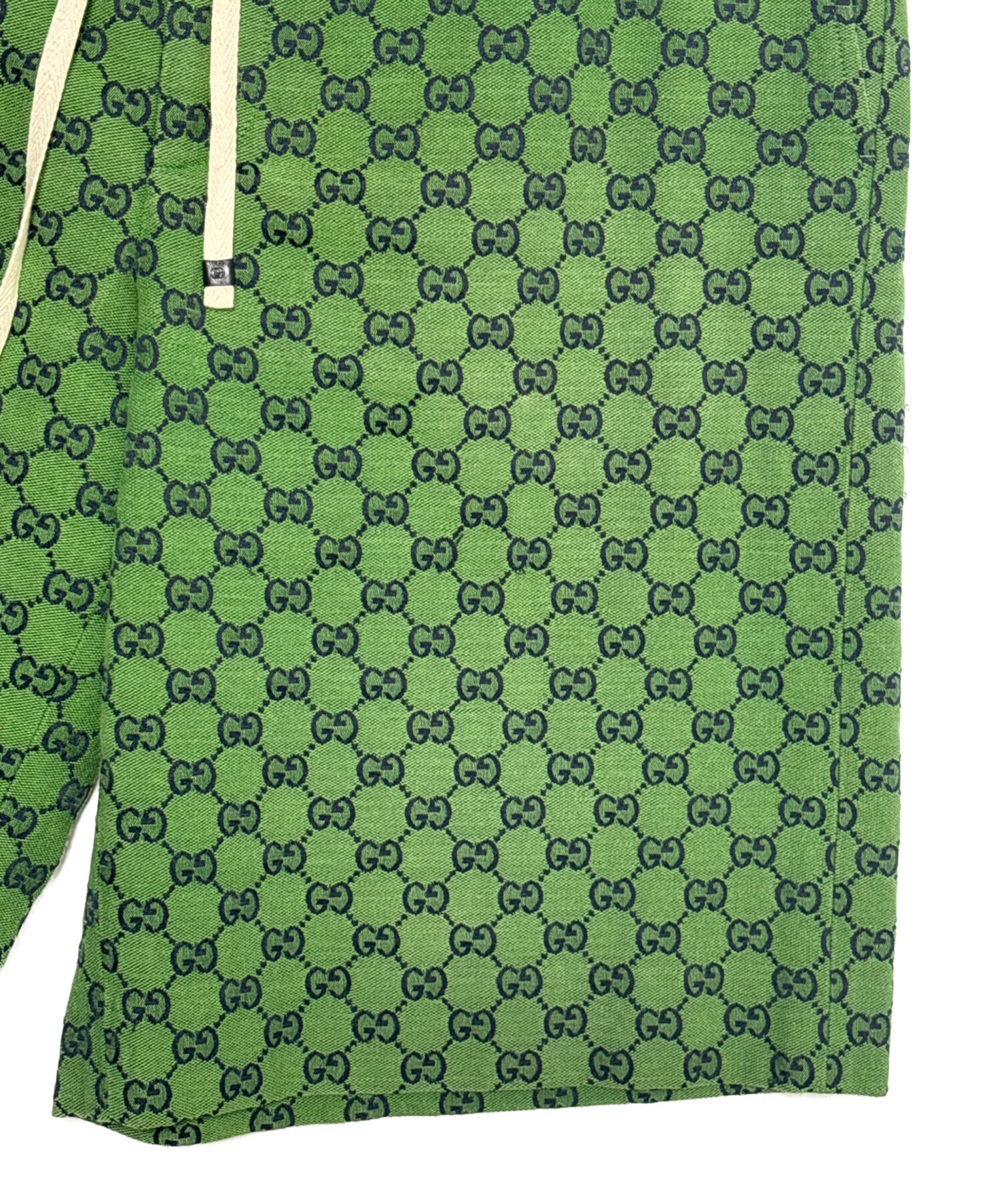 中古・古着通販】GUCCI (グッチ) GGキャンバスハーフパンツ グリーン