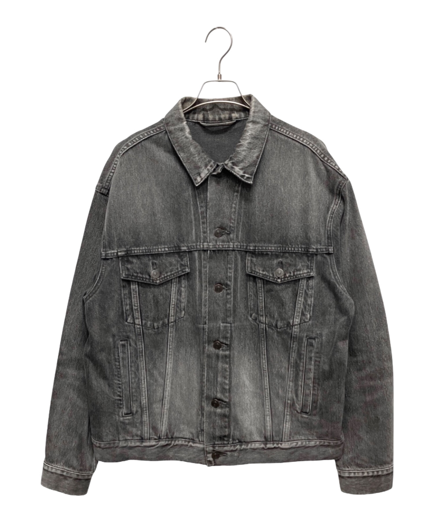 美品 BALENCIAGA カットオフ ロゴ オーバーサイズデニムジャケット 中古・古着通販】BALENCIAGA (バレンシアガ) バックロゴデニム