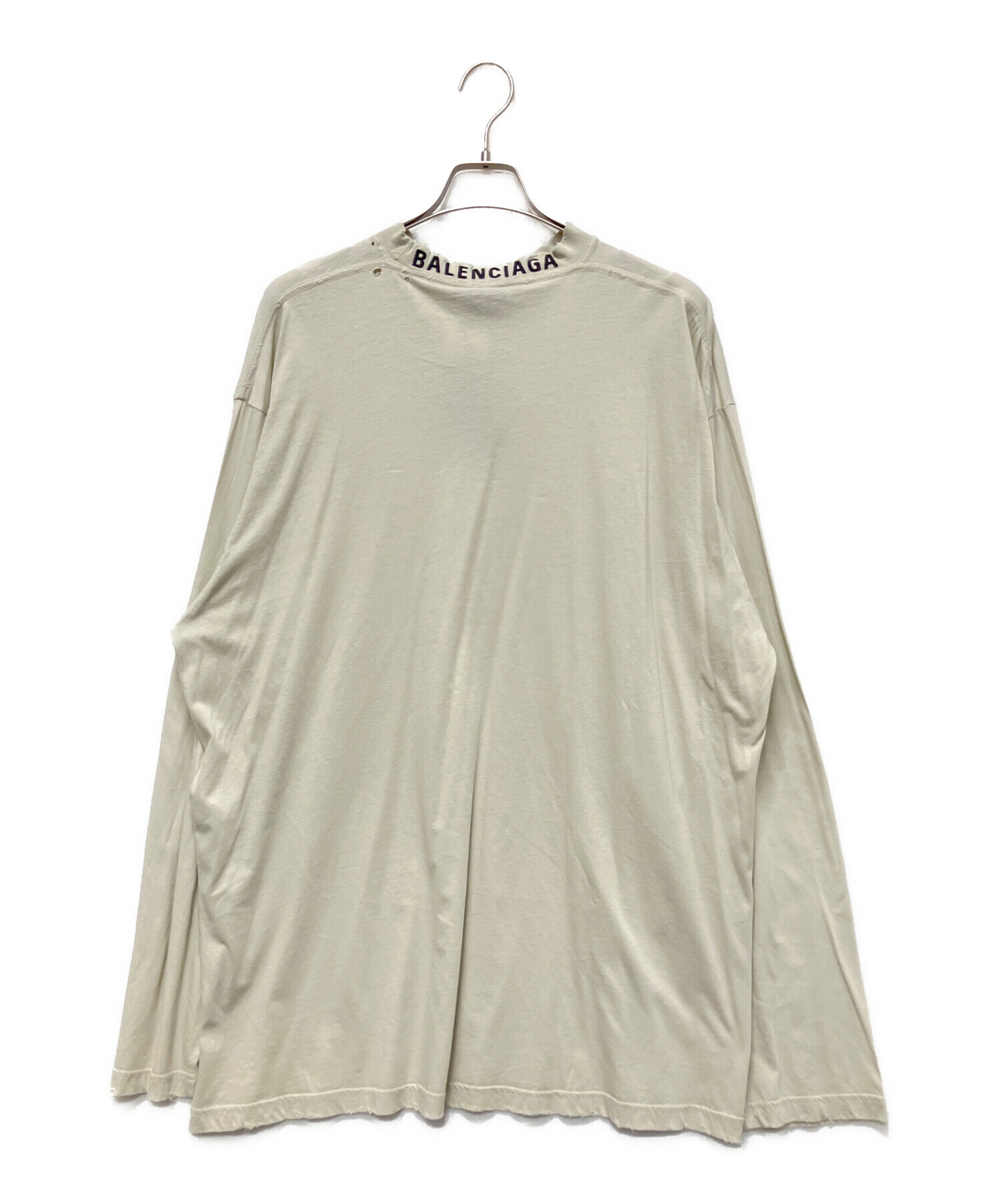 BALENCIAGAデストロイ ダメージ加工 ロンT ワイド カットソー 中古・古着通販】BALENCIAGA (バレンシアガ) ダメージ加工ロング