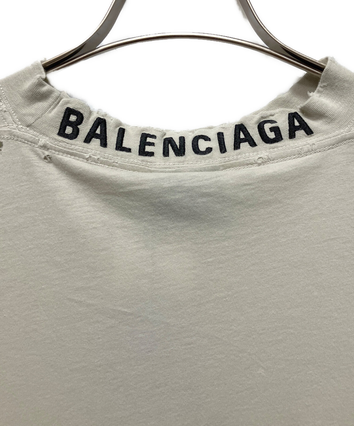 BALENCIAGAデストロイ ダメージ加工 ロンT ワイド カットソー 中古・古着通販】BALENCIAGA (バレンシアガ) ダメージ加工ロング