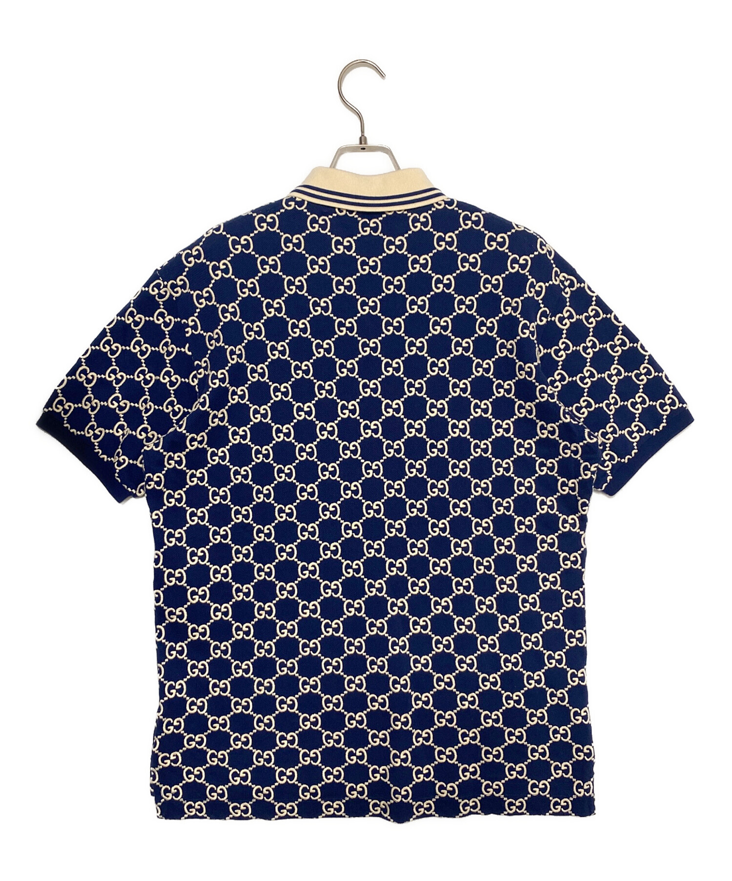 中古・古着通販】GUCCI (グッチ) GGポロシャツ ネイビー サイズ:L