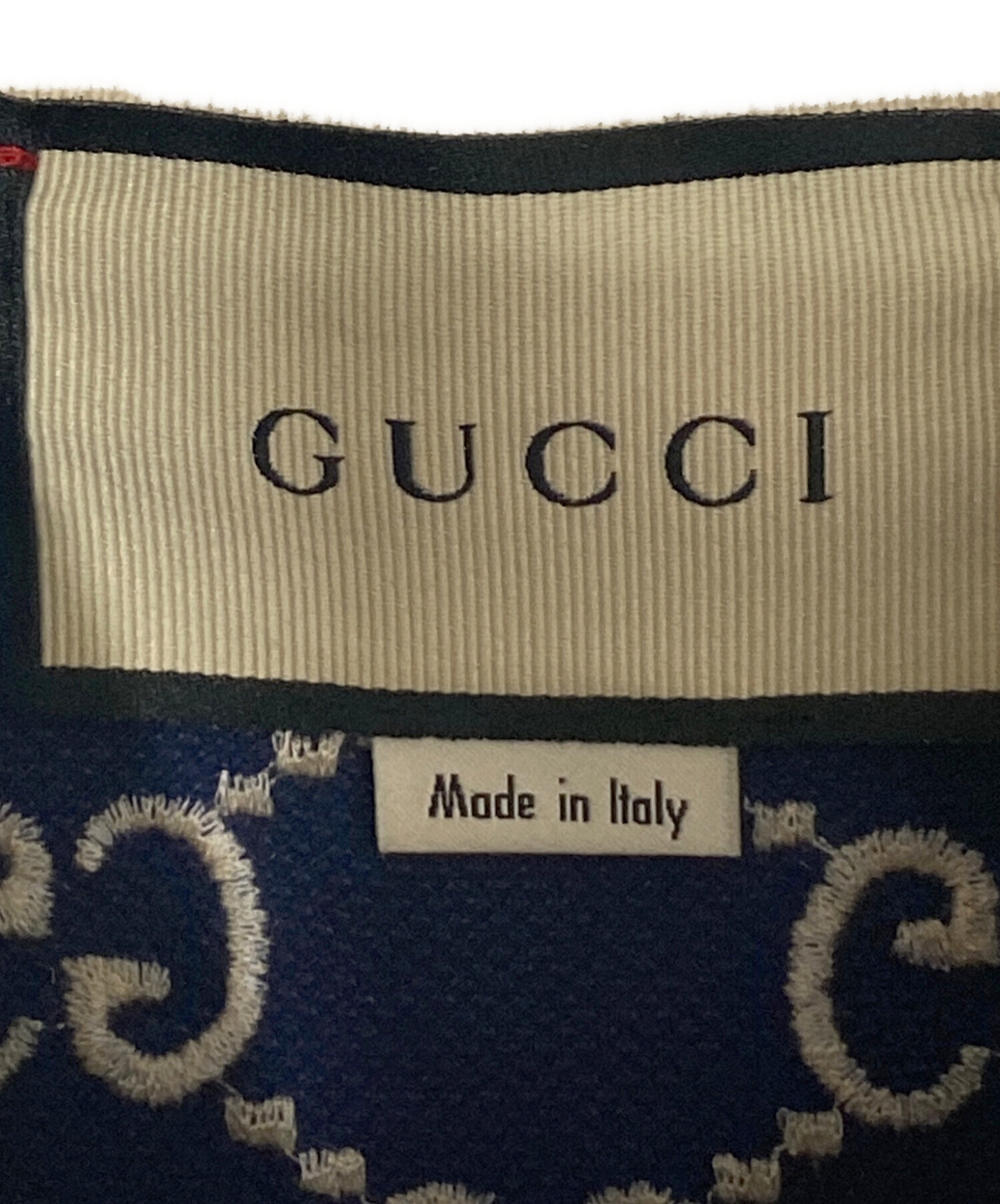 中古・古着通販】GUCCI (グッチ) GGポロシャツ ネイビー サイズ:L