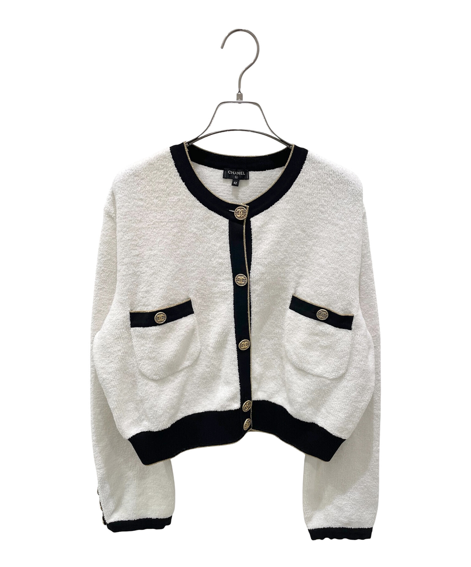 中古・古着通販】CHANEL (シャネル) P60 ココボタンパイルジャケット