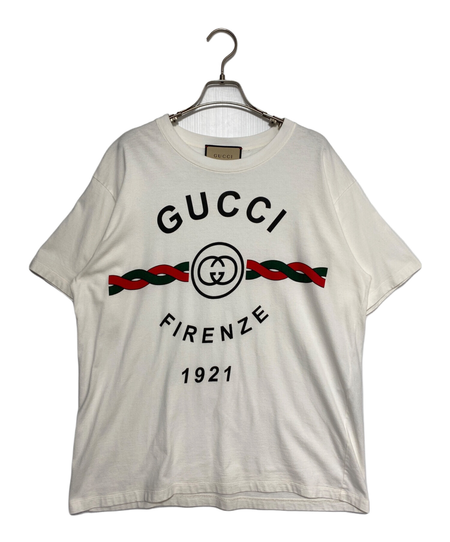 不*P様 【M】GUCCI Firenze 刺繍ロゴ　Tシャツ ホワイト 　グッ 中古・古着通販】GUCCI (グッチ) Firenze 1921 T-Shirt ホワイト
