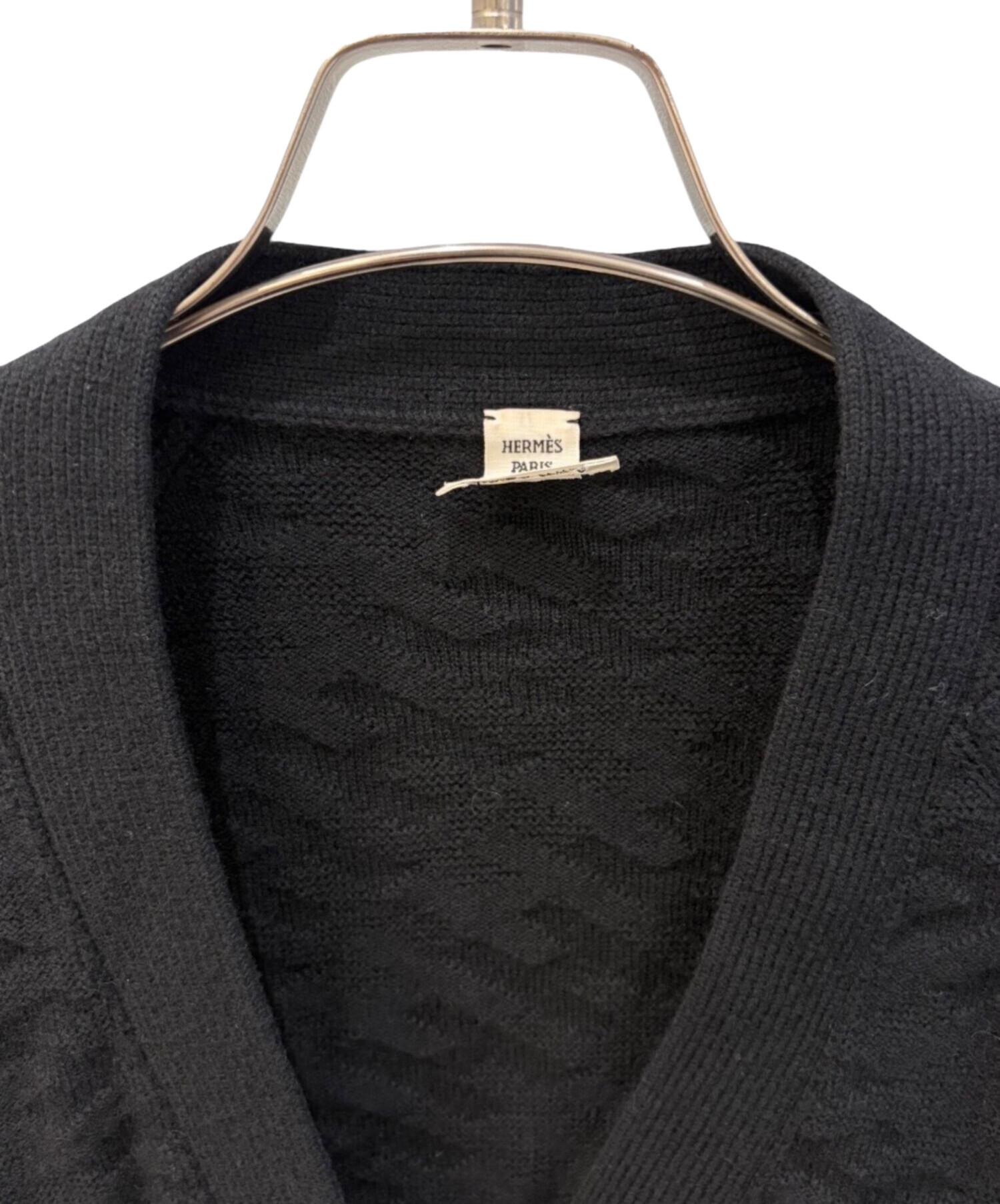 中古・古着通販】HERMES (エルメス) ジャガードカーディガン ブラック