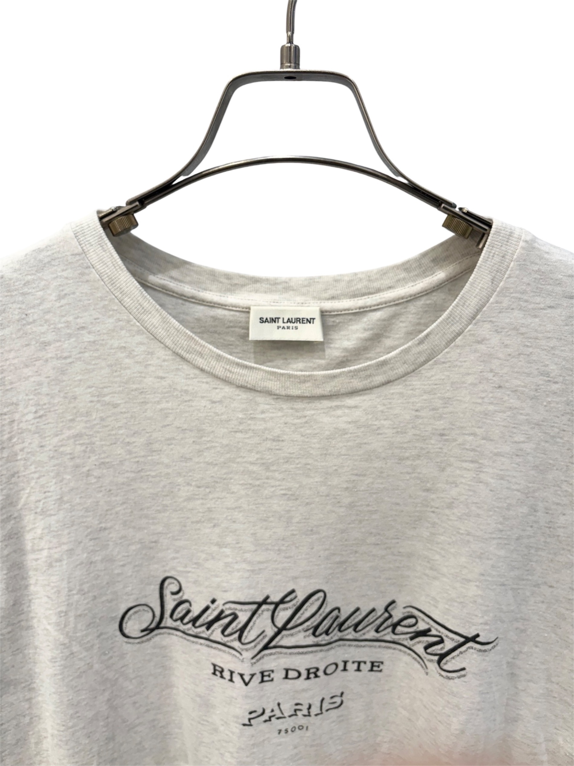 未使用 サンローランパリ ダメージ加工 クルーネック Tシャツ XS ホワイト 未使用 サンローランパリ ダメージ加工 クルーネック Tシャツ XS