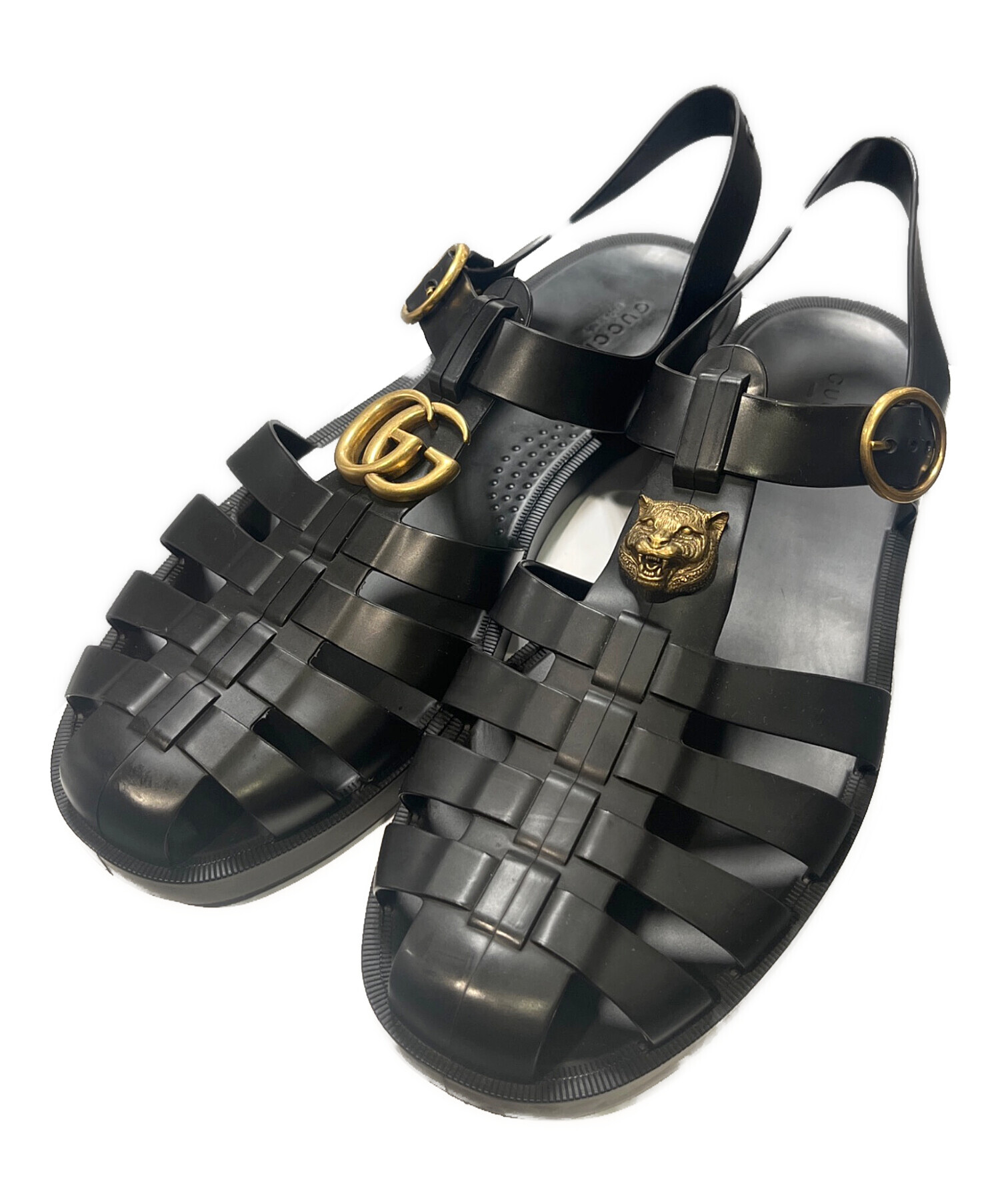 GUCCI サンダル サイズ8 中古・古着通販】GUCCI (グッチ) グラディエーターサンダル ブラック