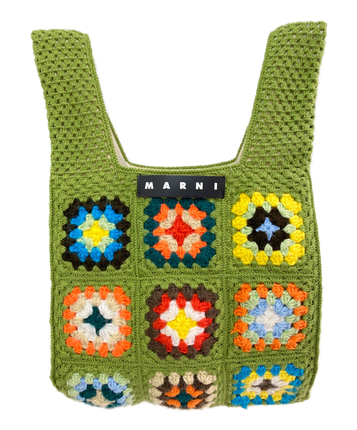 中古・古着通販】MARNI (マルニ) ニットトートバッグ グリーン系 