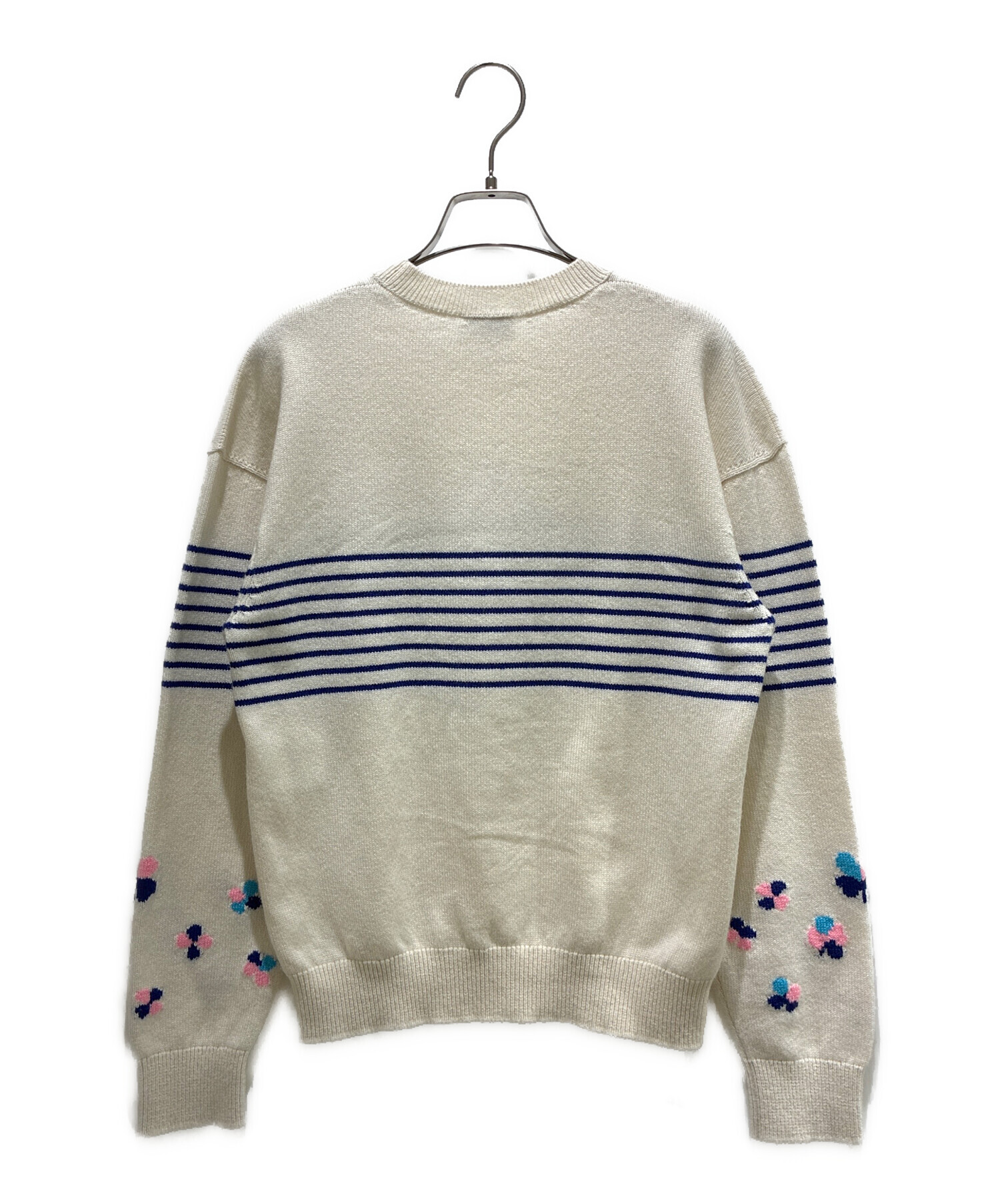 中古・古着通販】CHANEL (シャネル) CC Logo Clover Striped Knit Top
