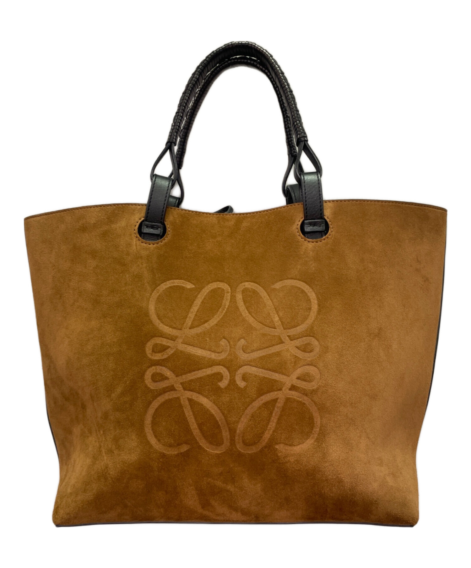 レア　ロエベ　トート バッグ　アナグラム　スエード　ゴールド金具 中古・古着通販】LOEWE (ロエベ) Suede Anagram Tote Bag スエード