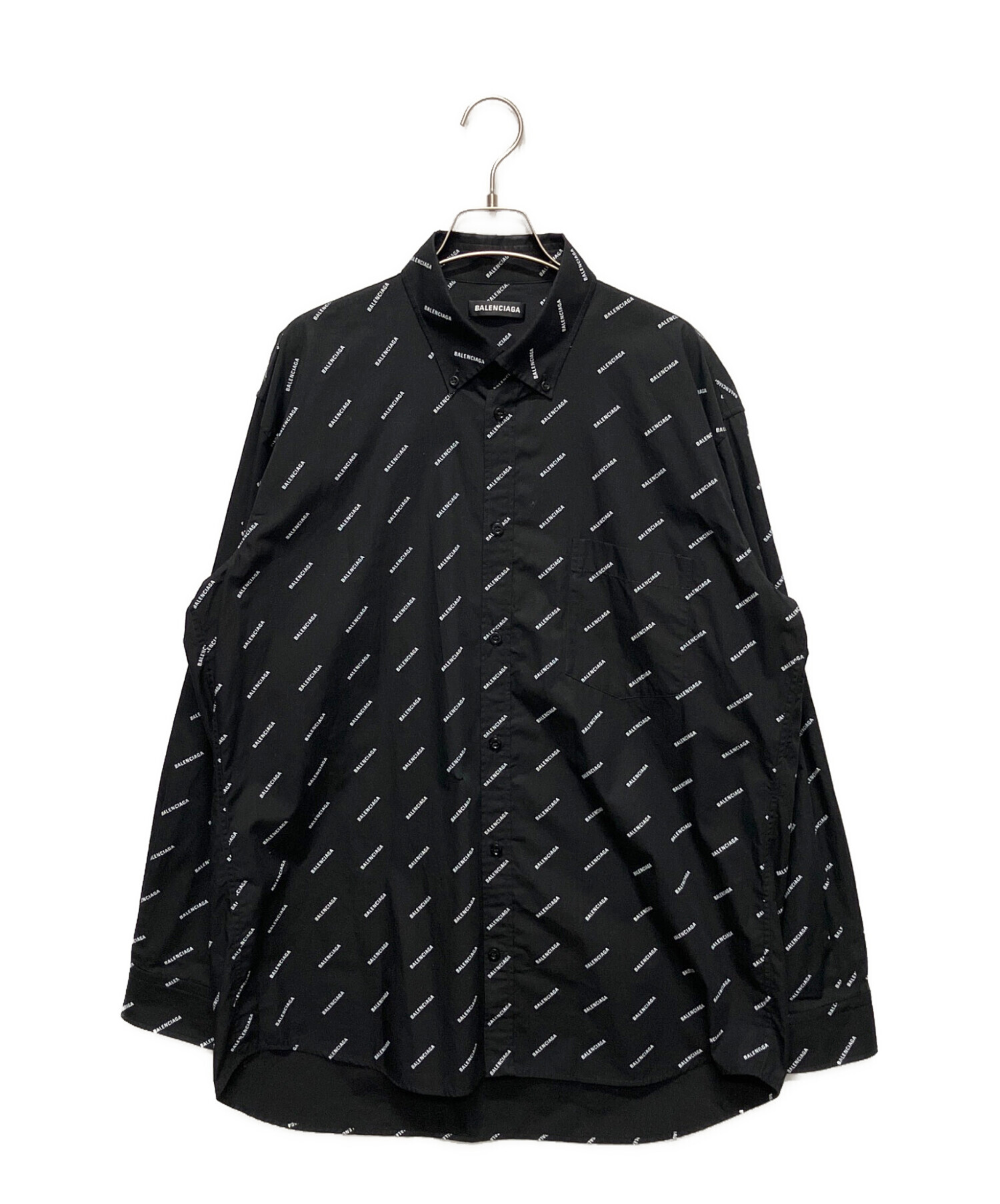 バレンシアガ希少！シルク100%オーバーサイズシャツ　ブラック　イタリア製 中古・古着通販】BALENCIAGA (バレンシアガ) オールオーバーシャツ