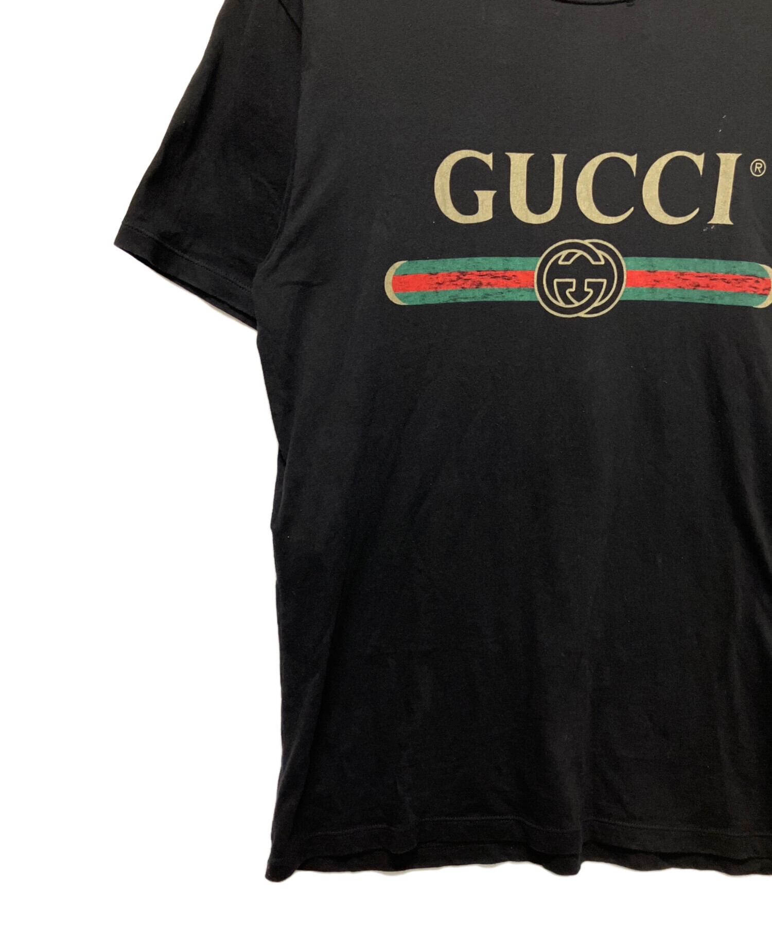 GUCCI グッチ Tシャツ 半袖 黒 ブラック レディース XSサイズ 479 中古・古着通販】GUCCI (グッチ) ロゴTシャツ ブラック サイズ:XS