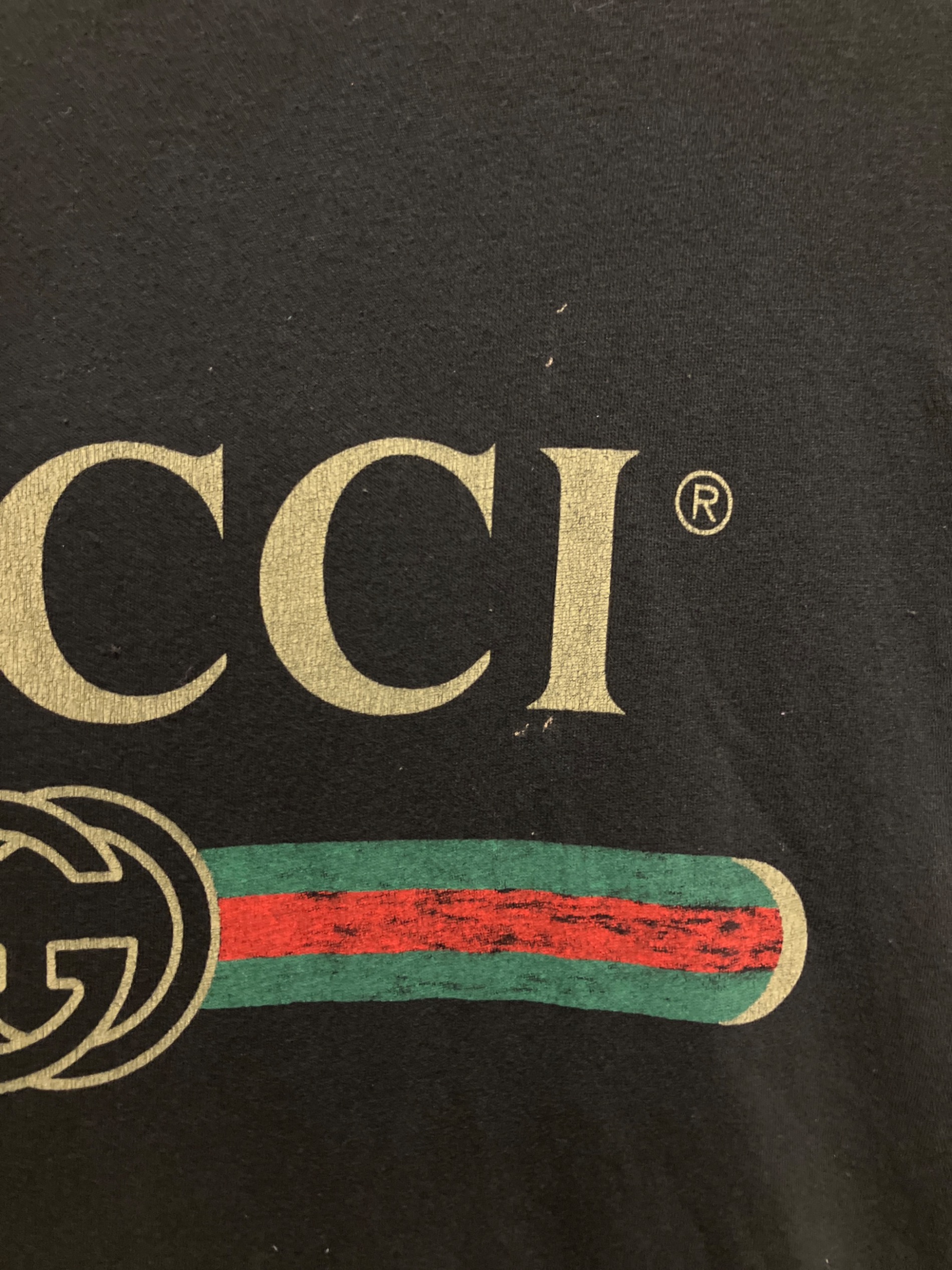 中古・古着通販】GUCCI (グッチ) ロゴTシャツ ブラック サイズ:XS 