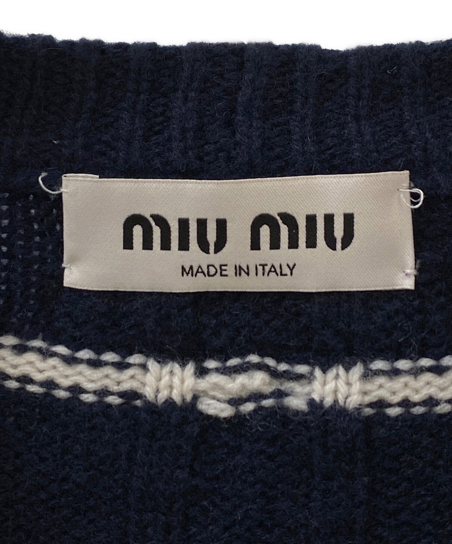 中古・古着通販】MIU MIU (ミュウミュウ) カシミヤボーダーニット