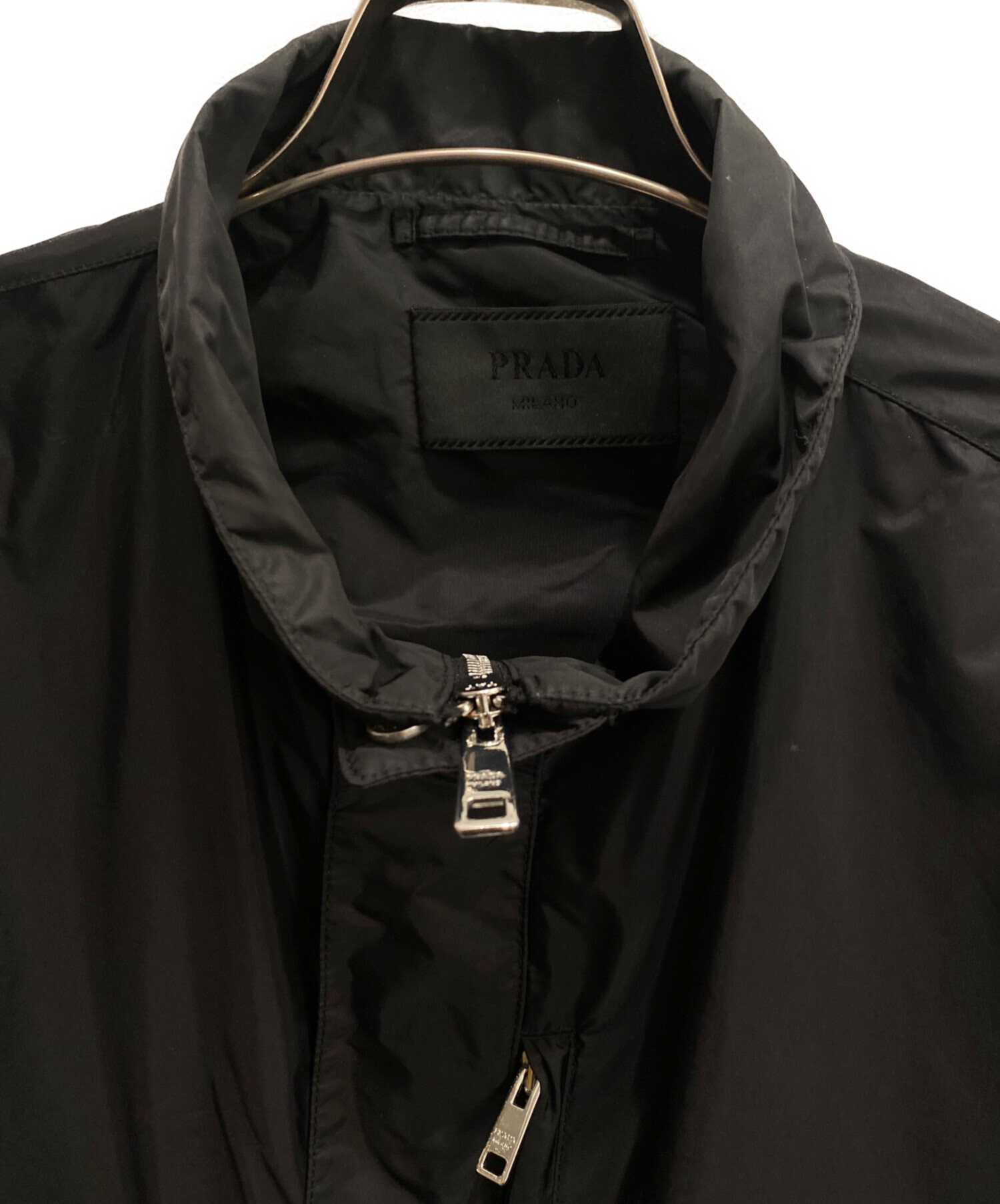 大きめサイズ　PRADA ナイロン　テーラードジャケット　ブラック　52 中古・古着通販】PRADA (プラダ) トライアングルロゴナイロン