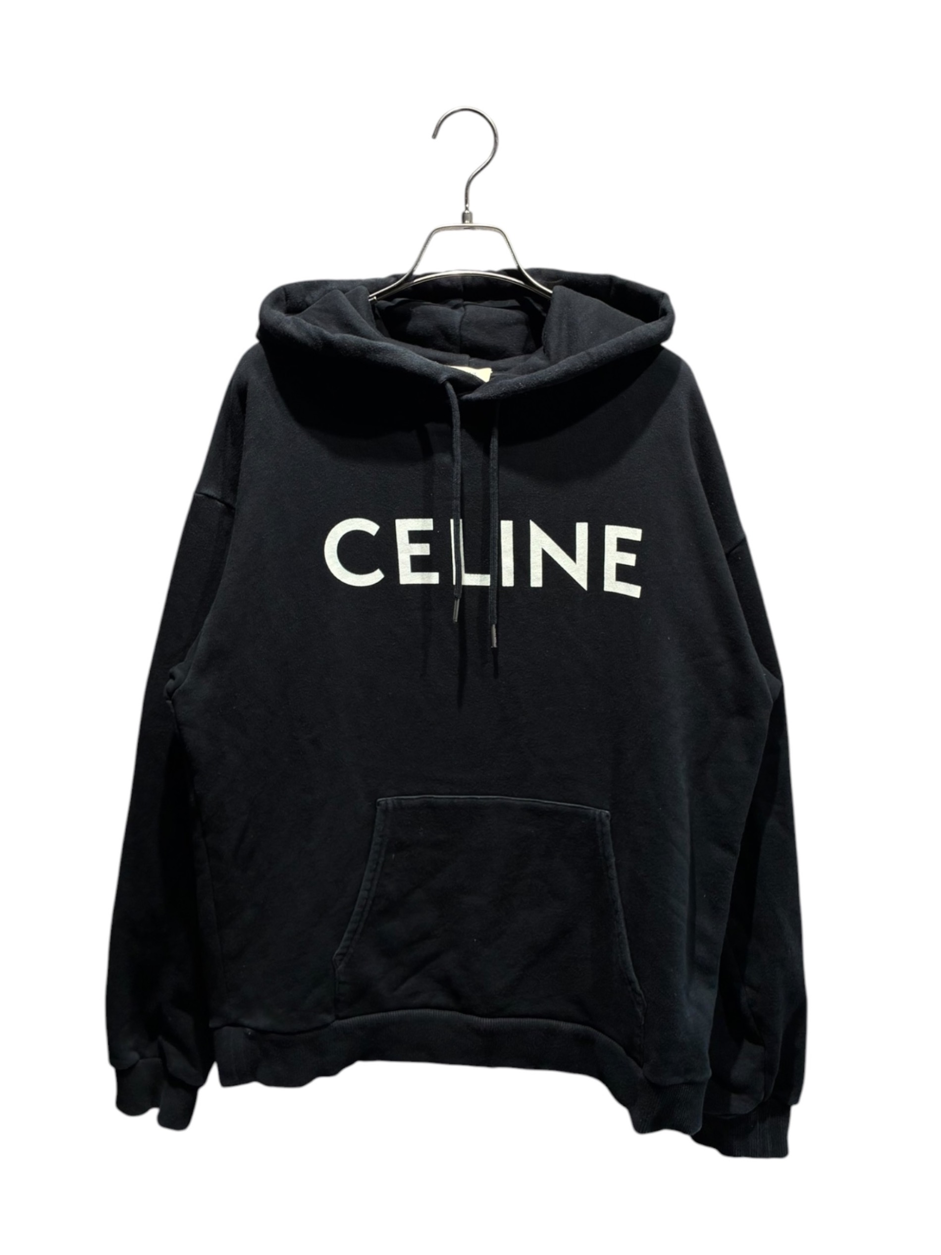 ［極美品］セリーヌ　フロントロゴ　パーカー　フーディ　ブラック 中古・古着通販】CELINE (セリーヌ) ロゴパーカー/2Y321052H ブラック