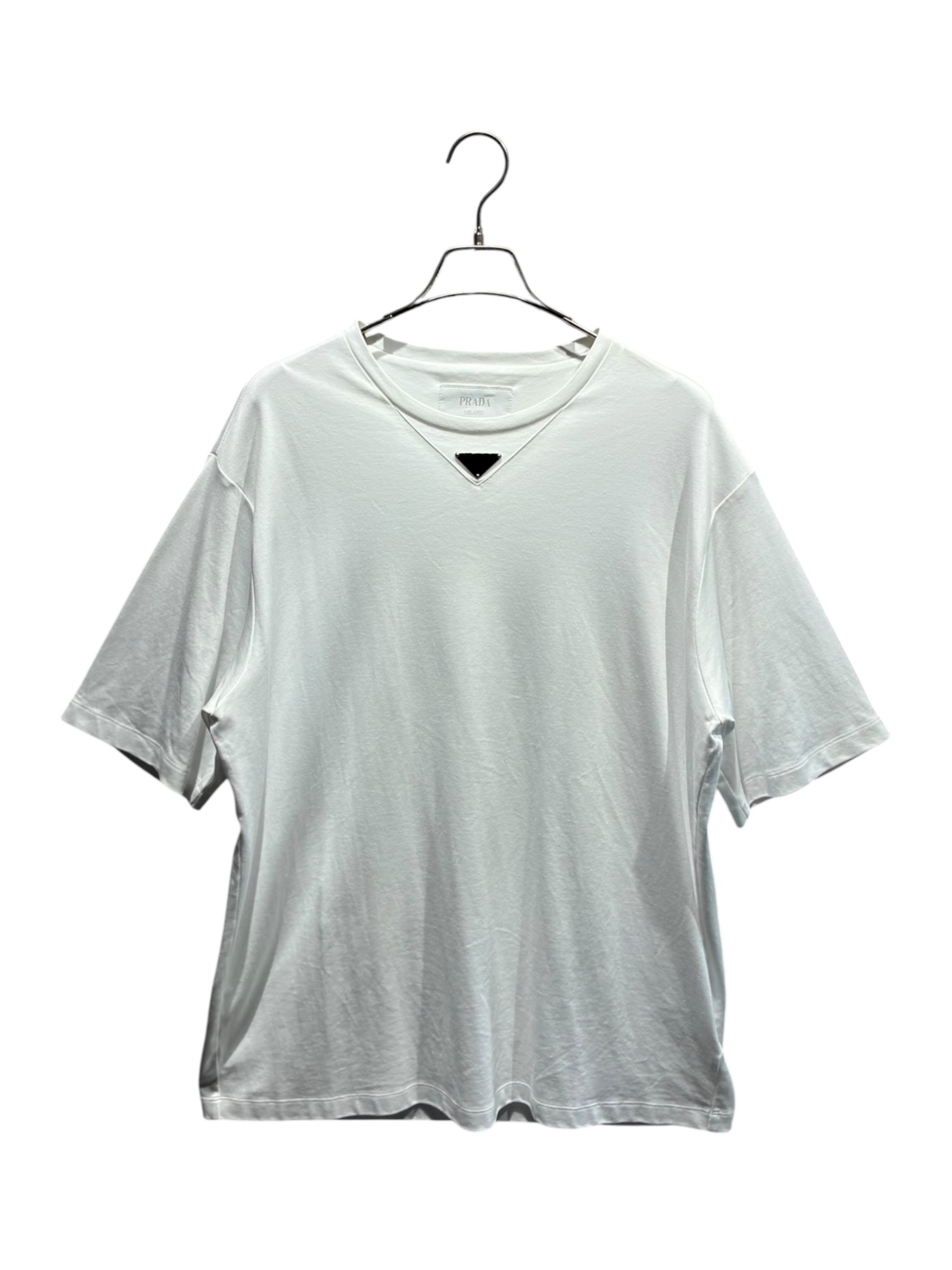 中古・古着通販】PRADA (プラダ) トライアングルロゴTシャツ ホワイト