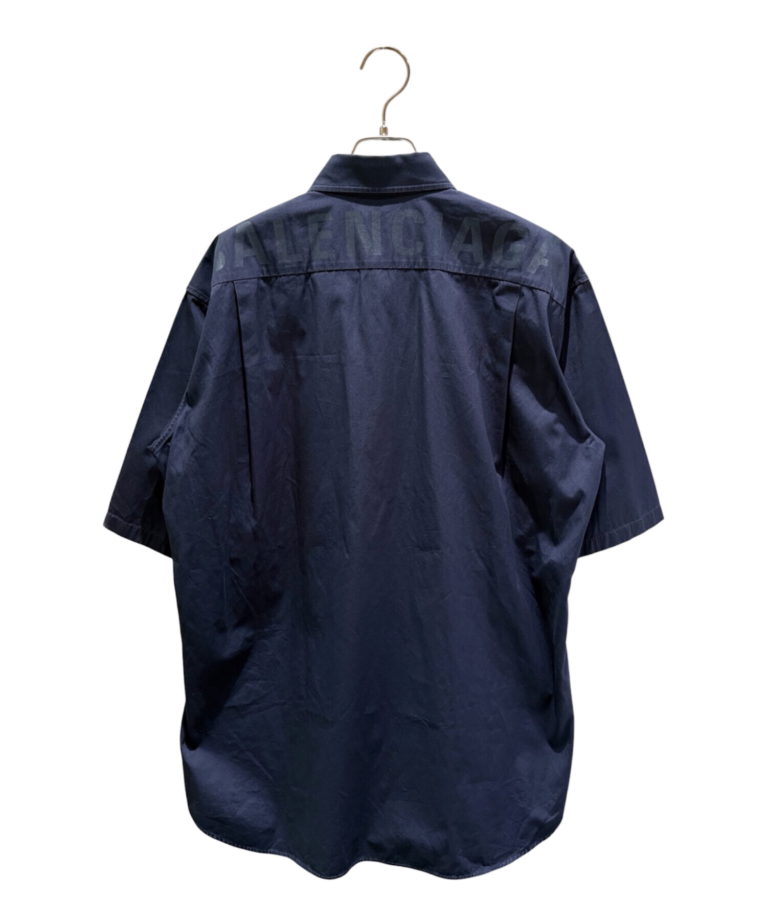BALENCIAGA crew バレンシアガ 半袖シャツ　サイズ37 中古・古着通販】BALENCIAGA (バレンシアガ) バックロゴプリント半袖