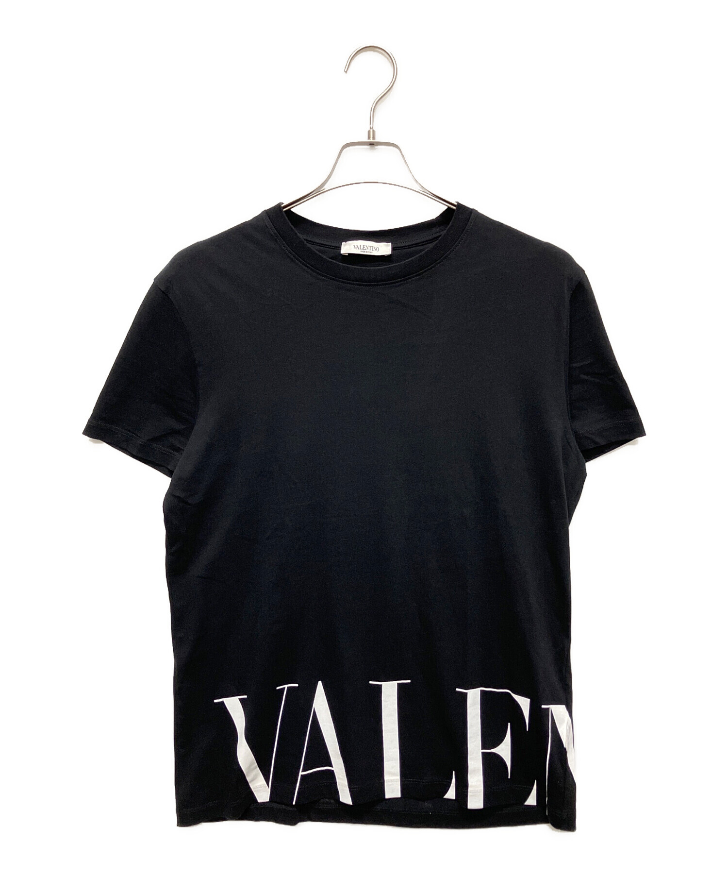 中古・古着通販】VALENTINO (ヴァレンティノ) 裾ロゴTシャツ ブラック